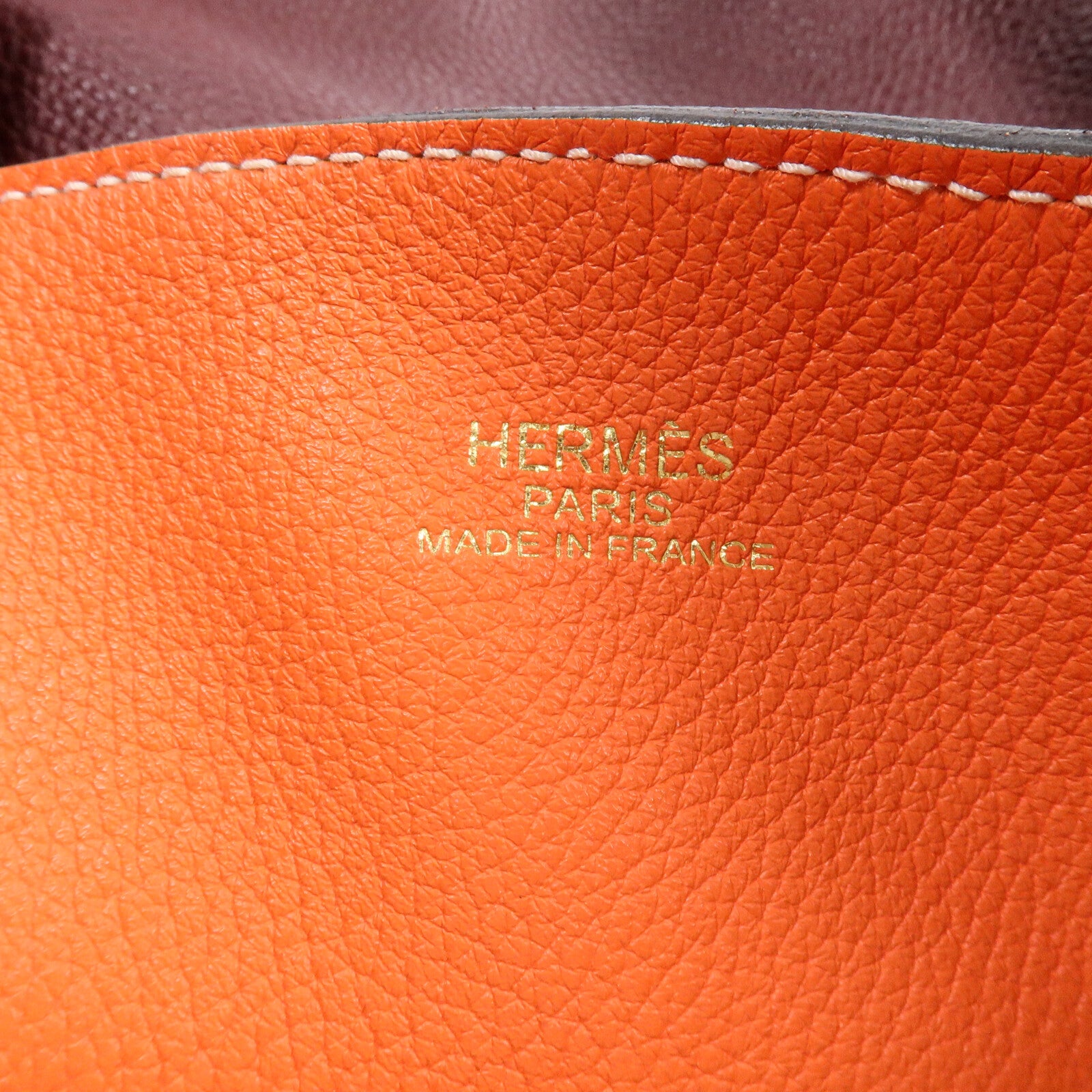 HERMES Clemence皮革Double Sens 35肩背袋Prunoir/Feu