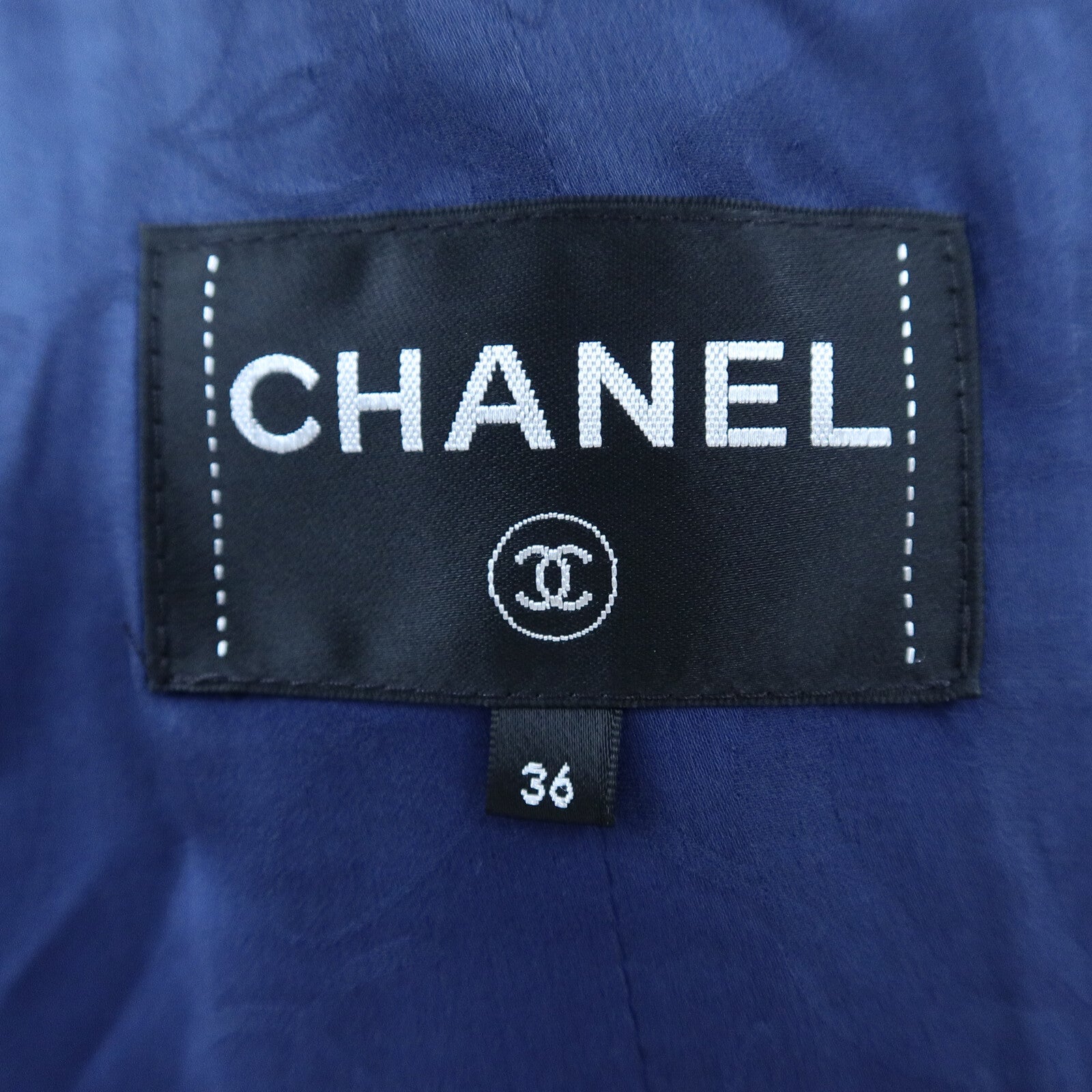 CHANEL Cotton/Acrylic Long Zipper Closure Coat