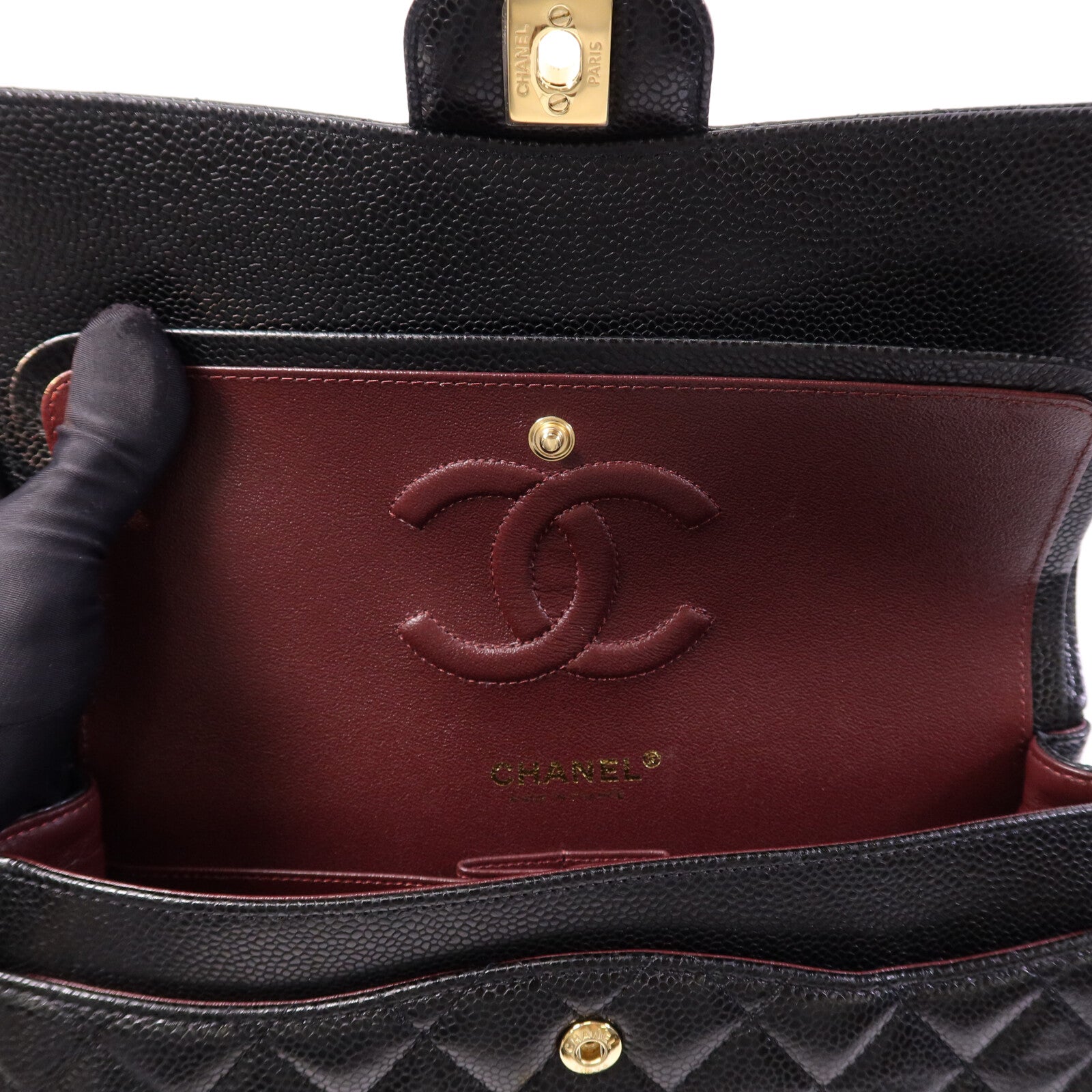 CHANEL 牛皮皮革Classic 25金扣鏈帶肩背袋