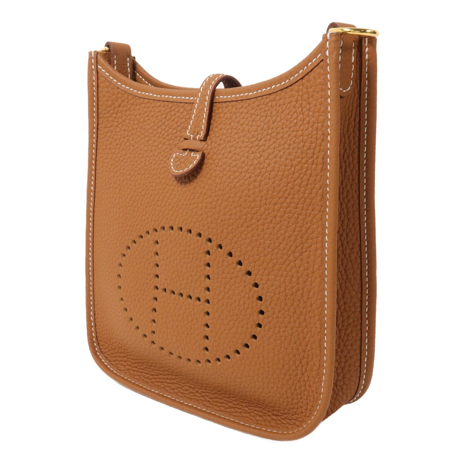 HERMES Clemence皮革Evelyne TPM肩背袋Gold