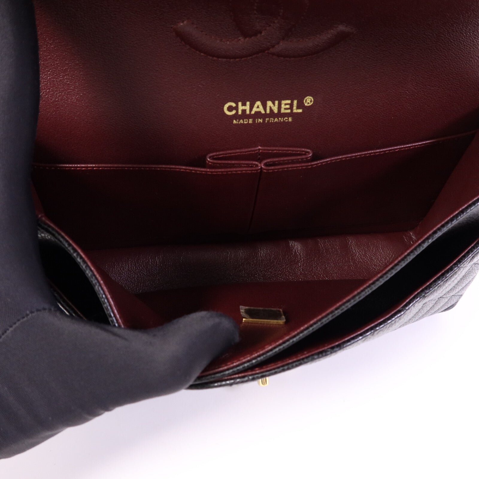 CHANEL 牛皮皮革Classic 25金扣鏈帶肩背袋