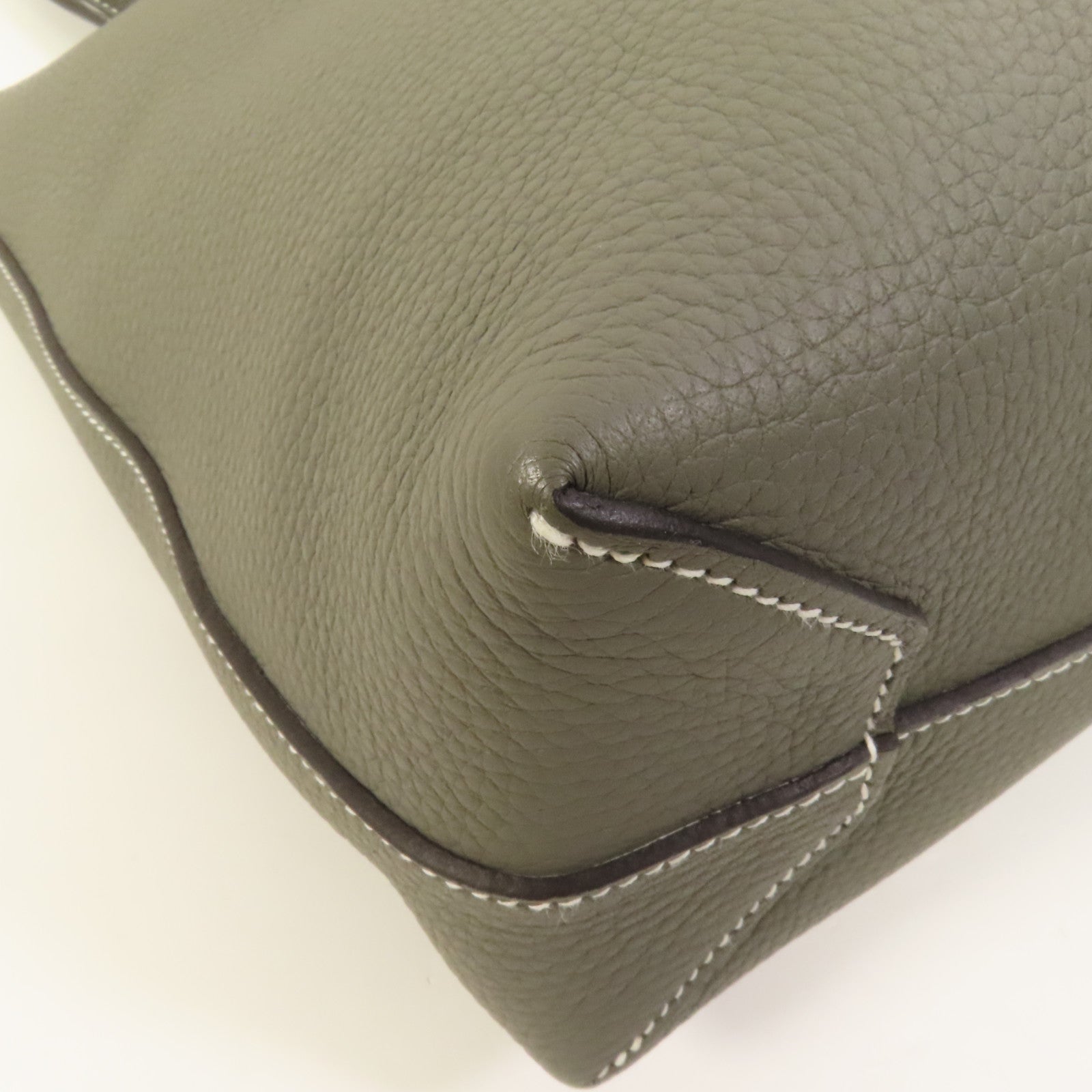 HERMES Clemence皮革Cabasellier 31手挽袋Gris Meyer