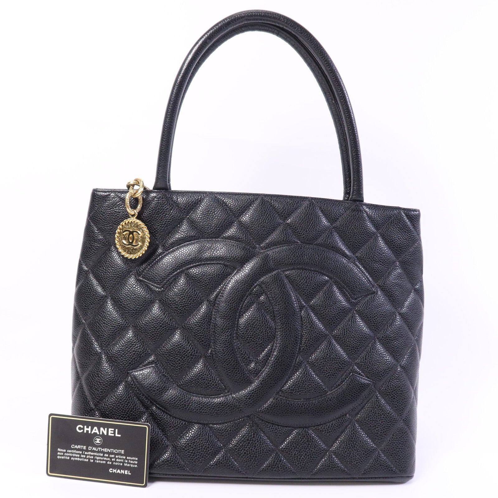 CHANEL 牛皮皮革Vintage Tote Bag金扣手挽袋