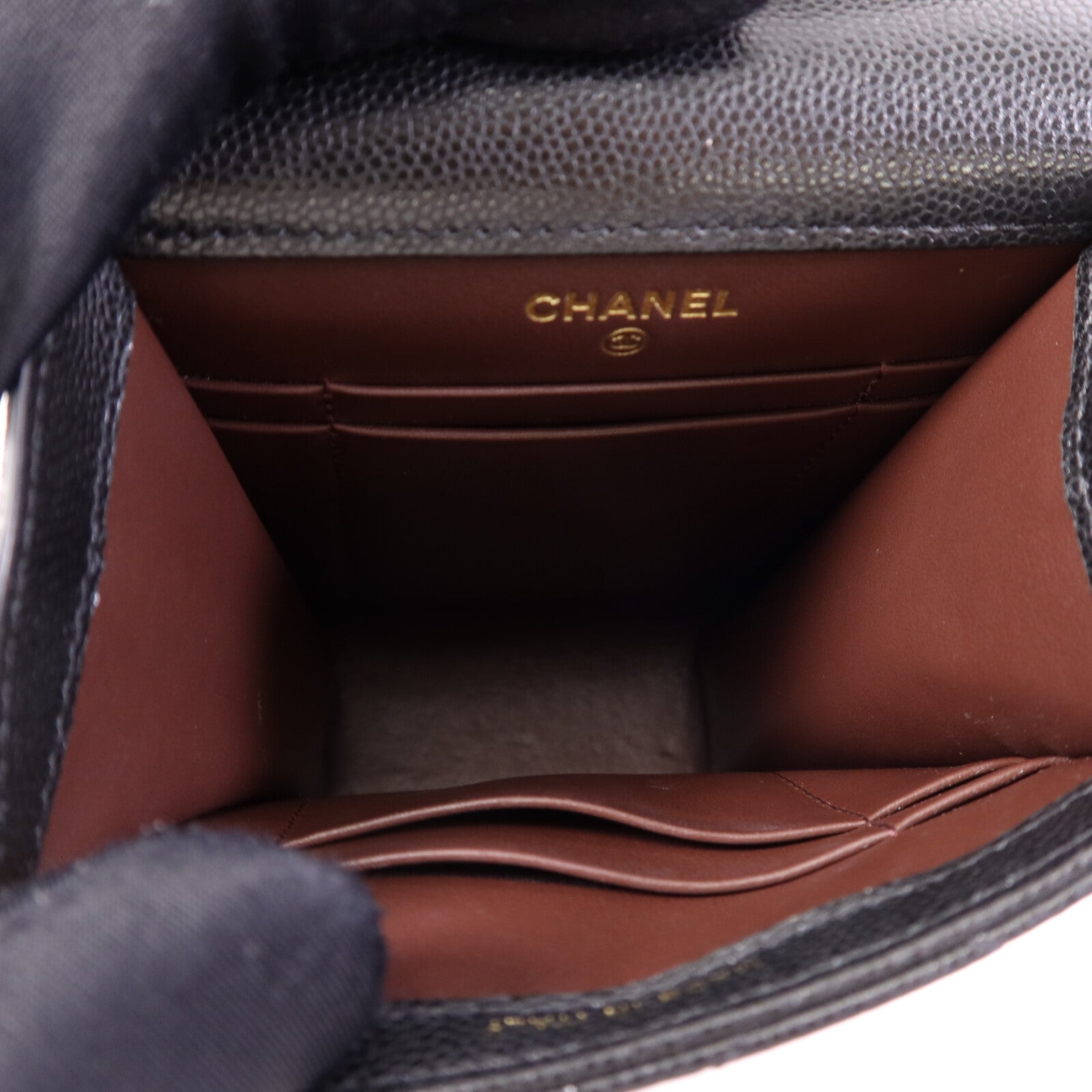 CHANEL 牛皮皮革Phone Bag金扣鏈帶肩背袋