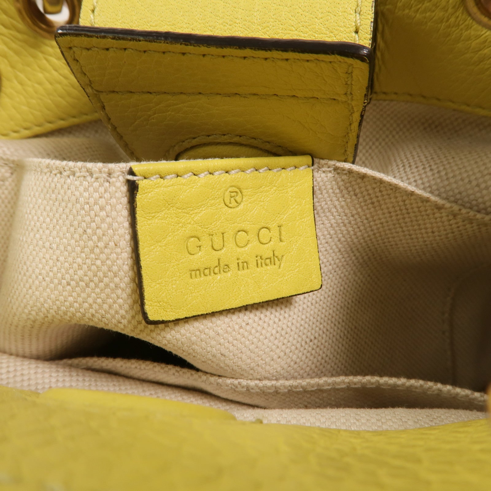 GUCCI 牛皮皮革Bamboo Mini Shopper手挽肩背兩用袋