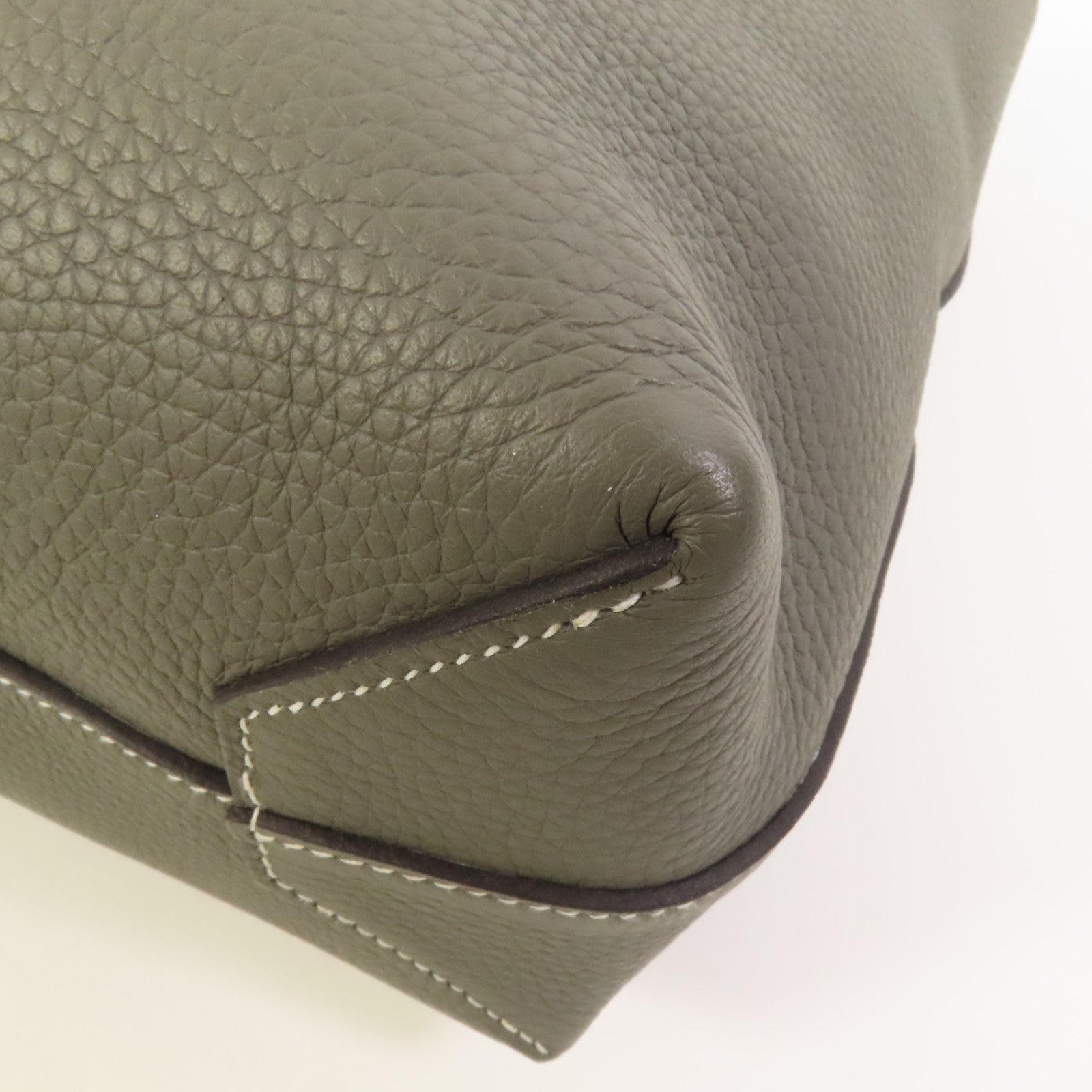 HERMES Clemence皮革Cabasellier 31手挽袋Gris Meyer