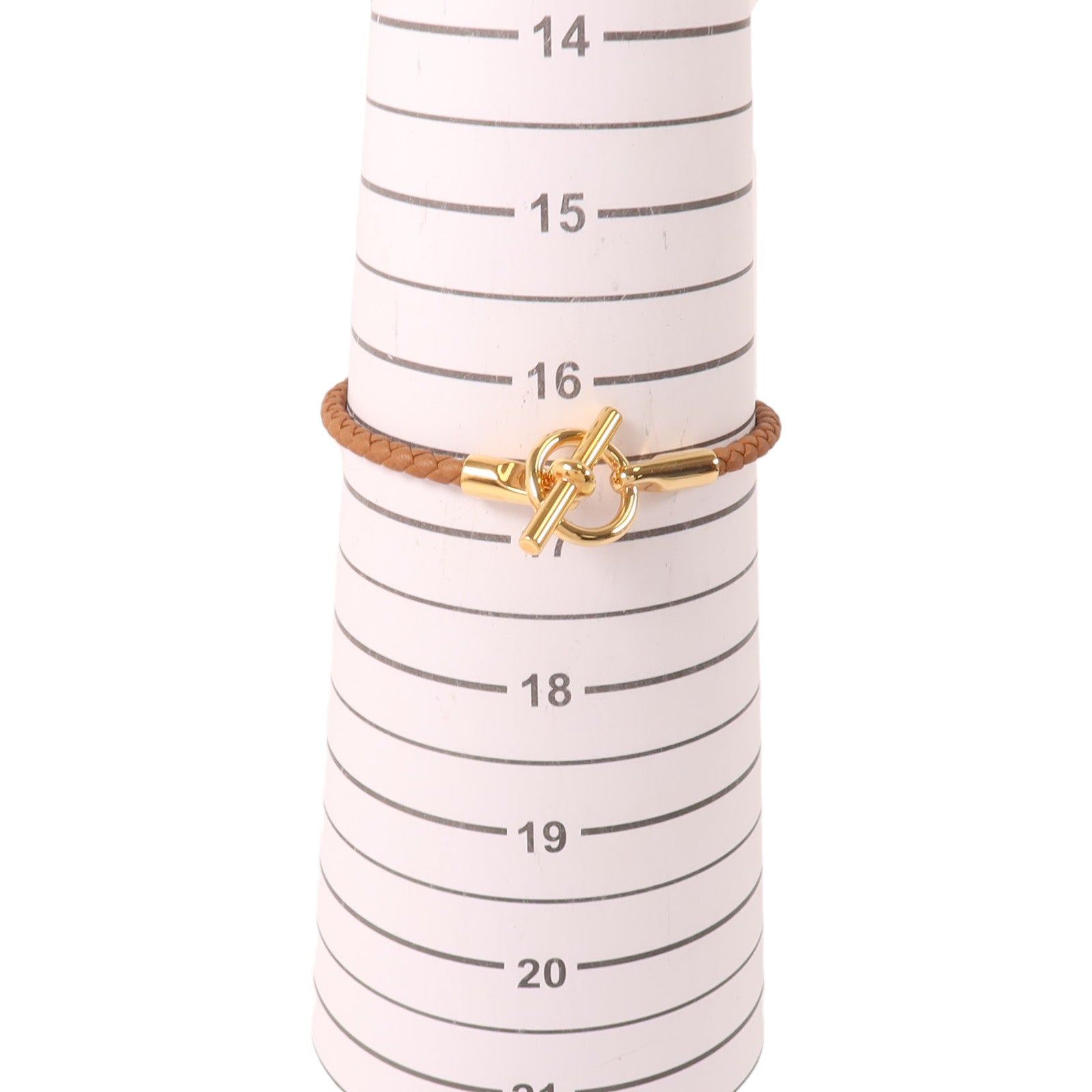 HERMES Swift皮革/金屬Glenan Bracelet金扣手鏈Gold