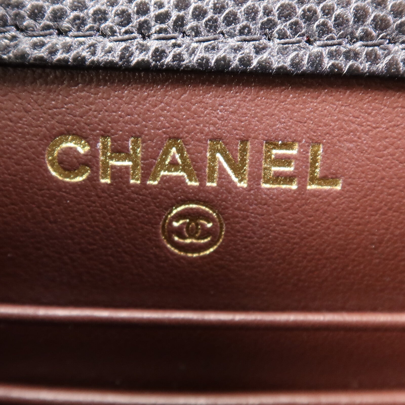 CHANEL 牛皮皮革Phone Bag金扣鏈帶肩背袋