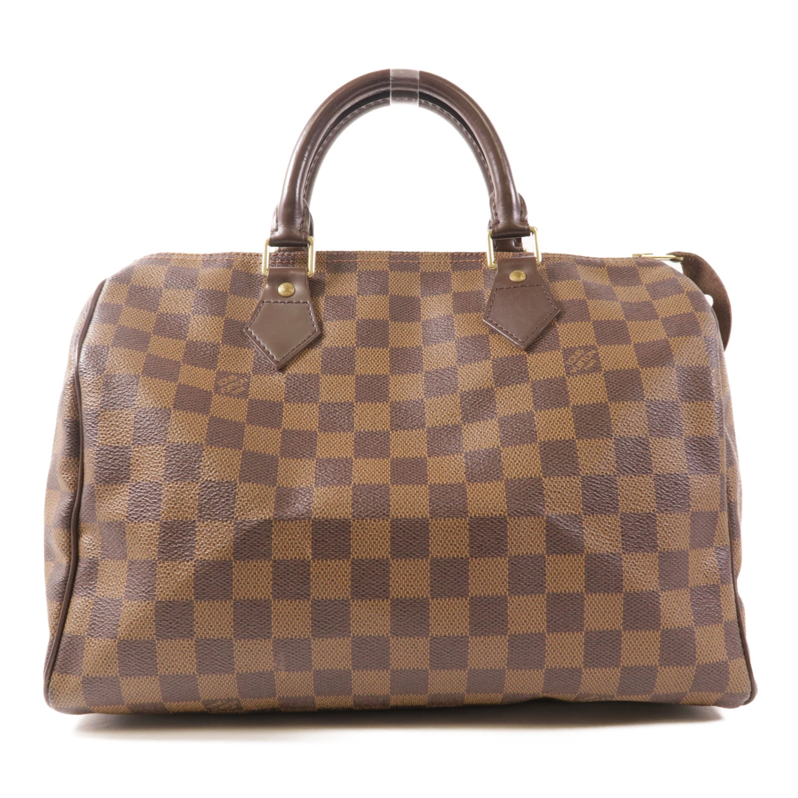 LOUIS VUITTON Damier Speedy 30金扣手挽袋
