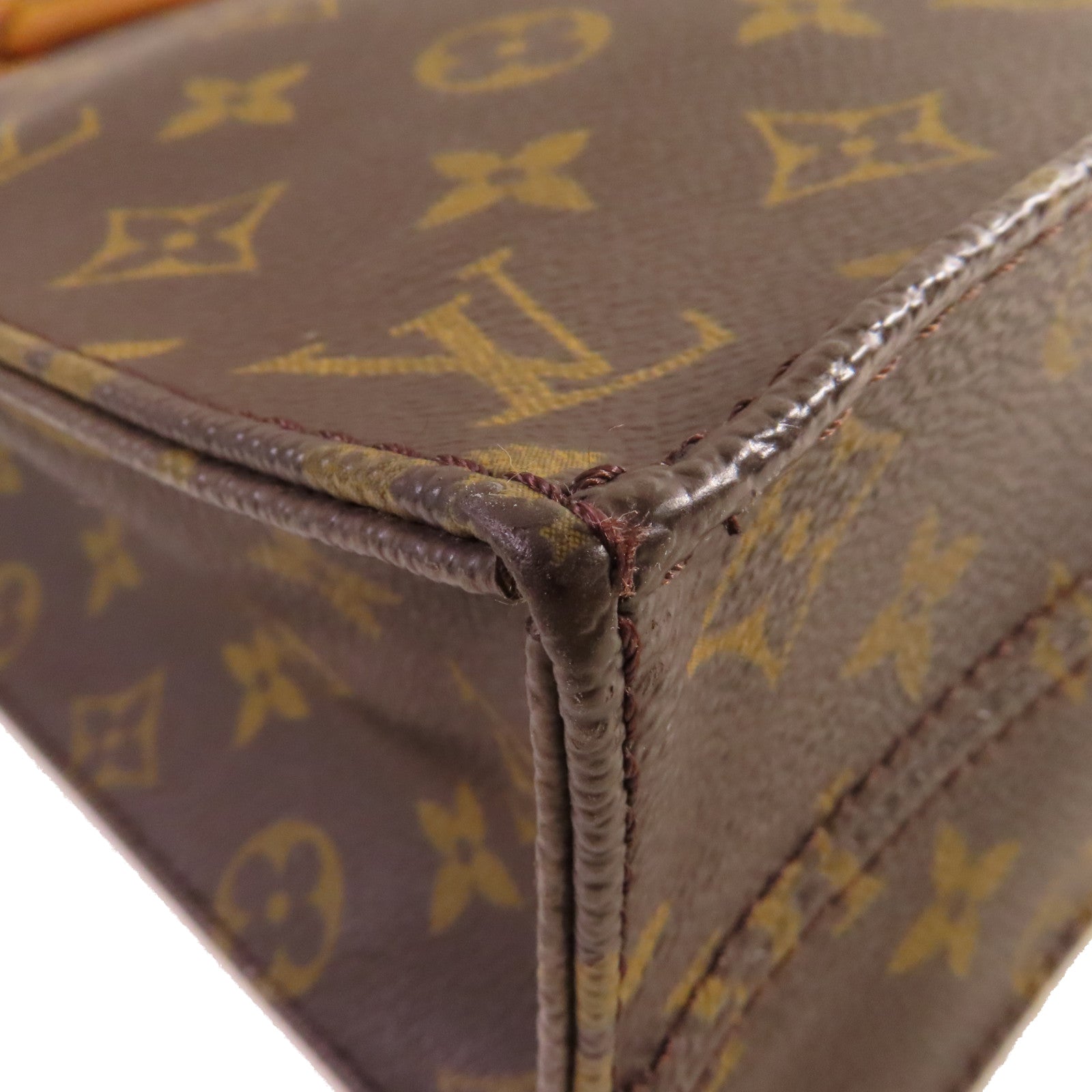 LOUIS VUITTON Monogram Sac Plat Tote Bag手挽袋啡色