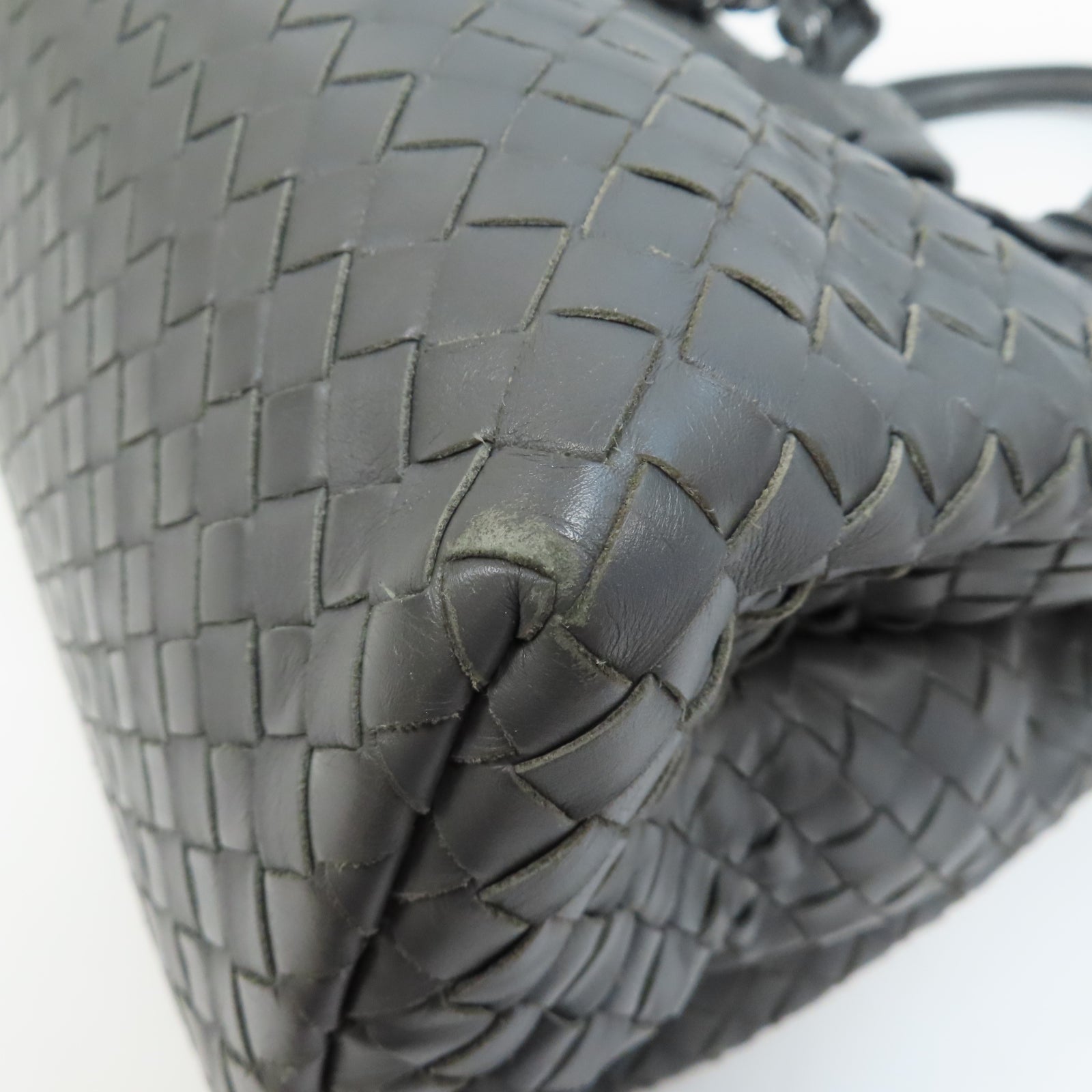 BOTTEGA VENETA 牛皮皮革Hand Bag銀扣手挽袋灰色