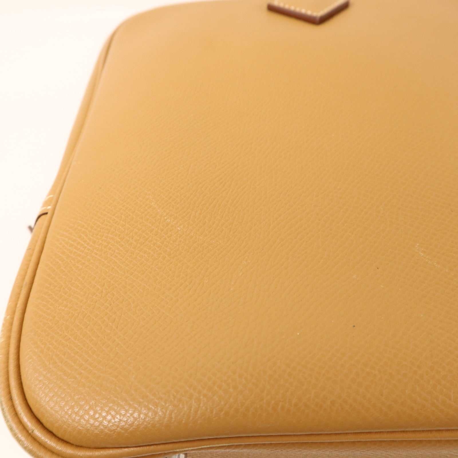 HERMES Epsom皮革Plume 32銀扣手挽袋Gold