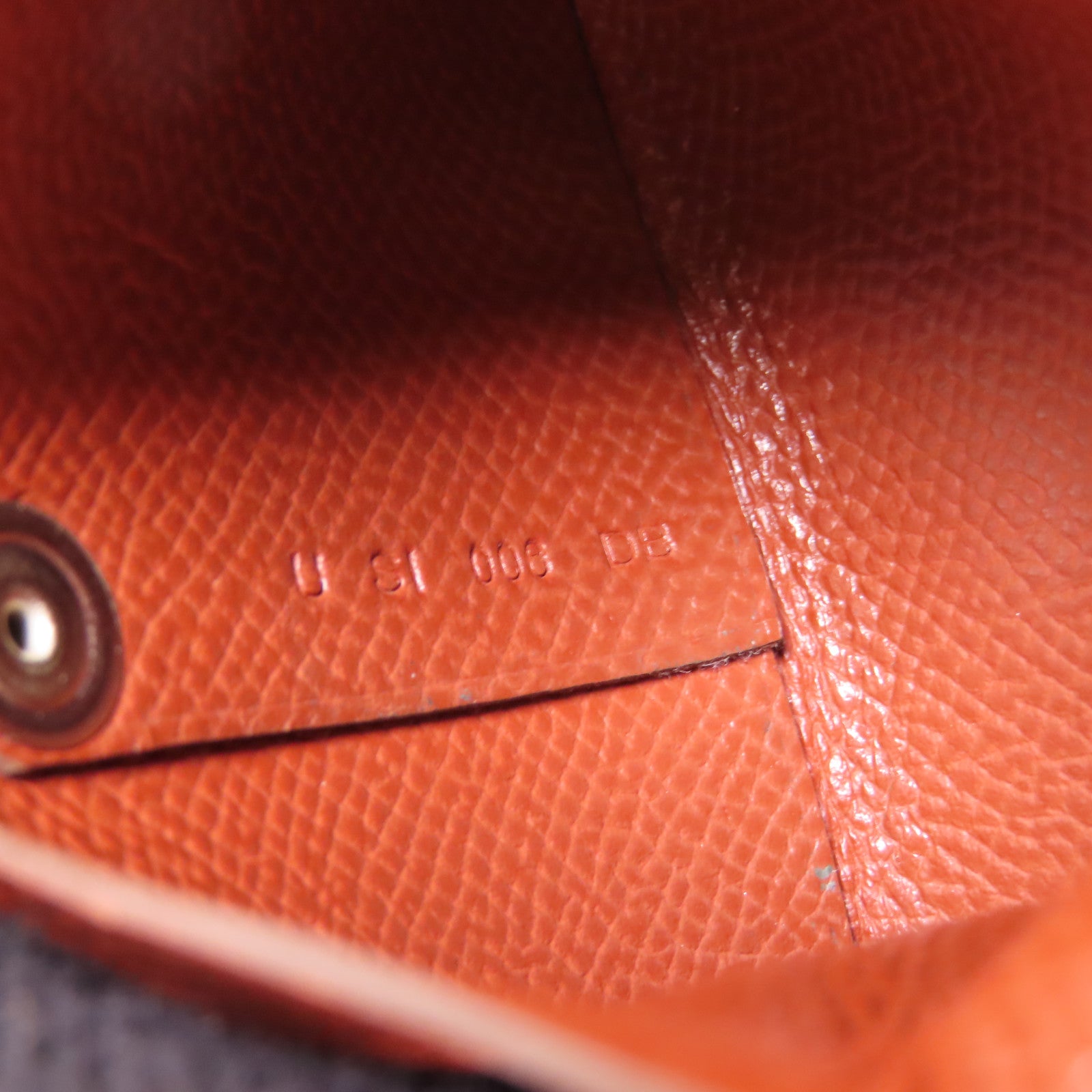 HERMES Epsom皮革Bastia銀扣零錢包Rouge H