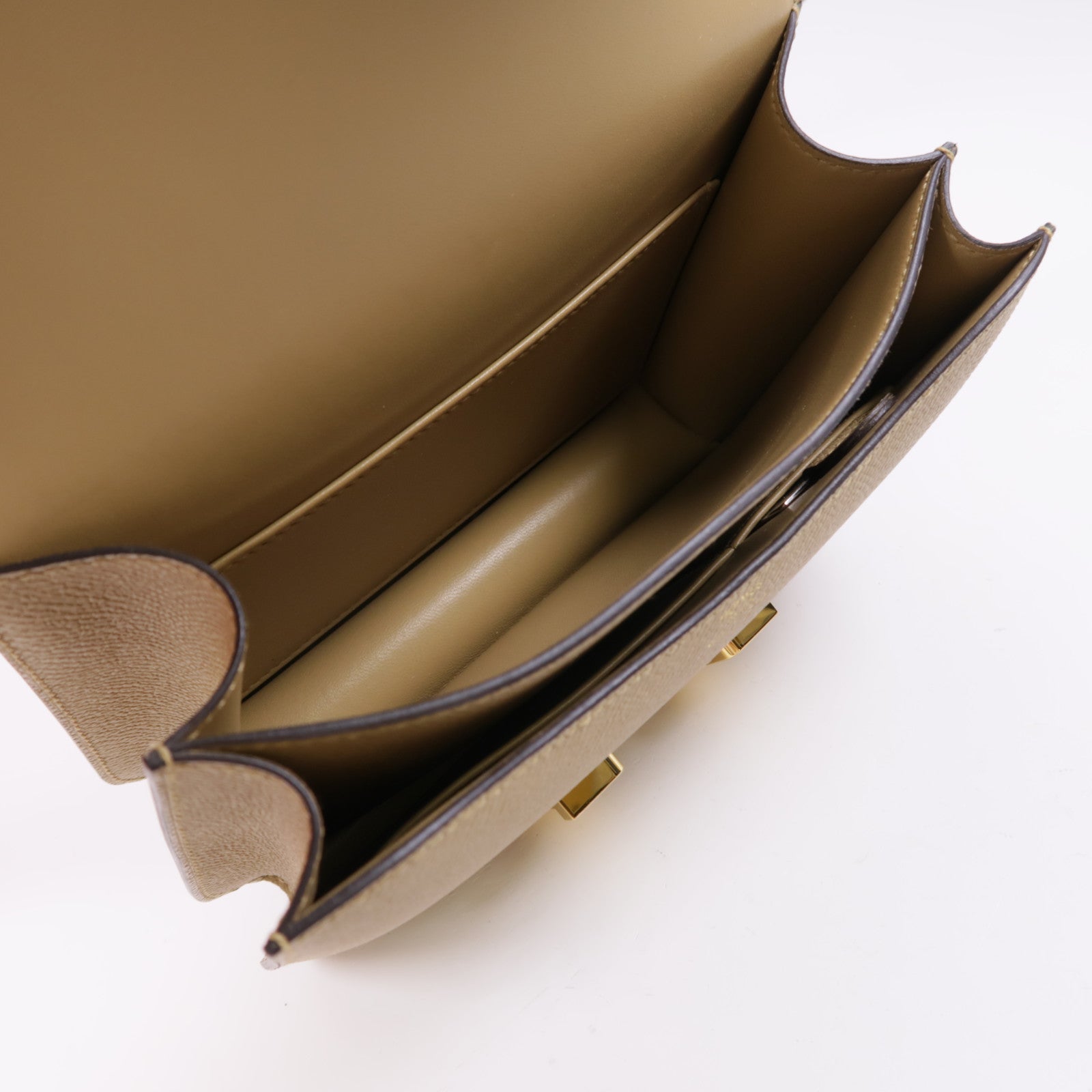 HERMES 【激減優惠】Epsom皮革Constance Mini金扣手挽肩背兩用袋Poussiere