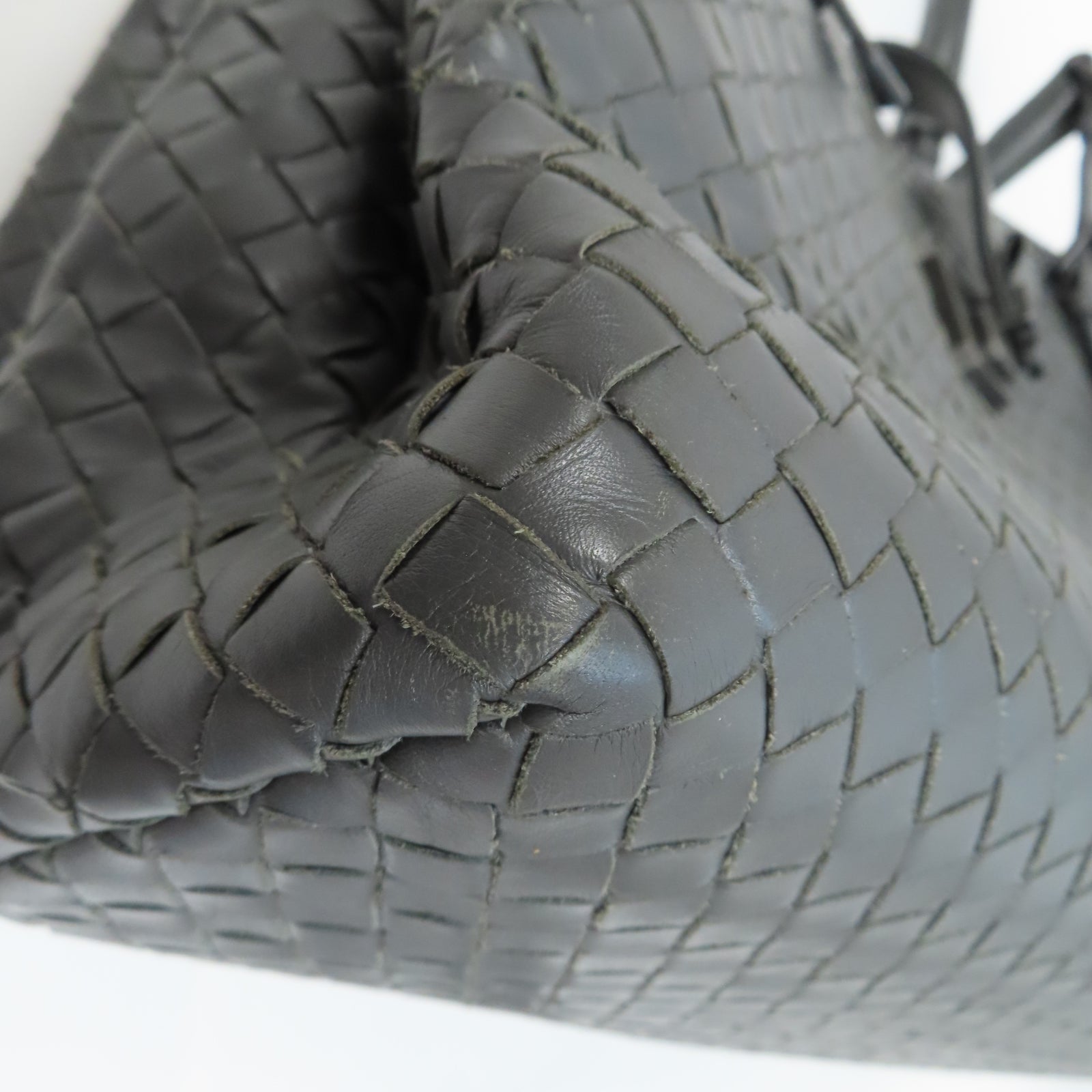 BOTTEGA VENETA 牛皮皮革Hand Bag銀扣手挽袋灰色