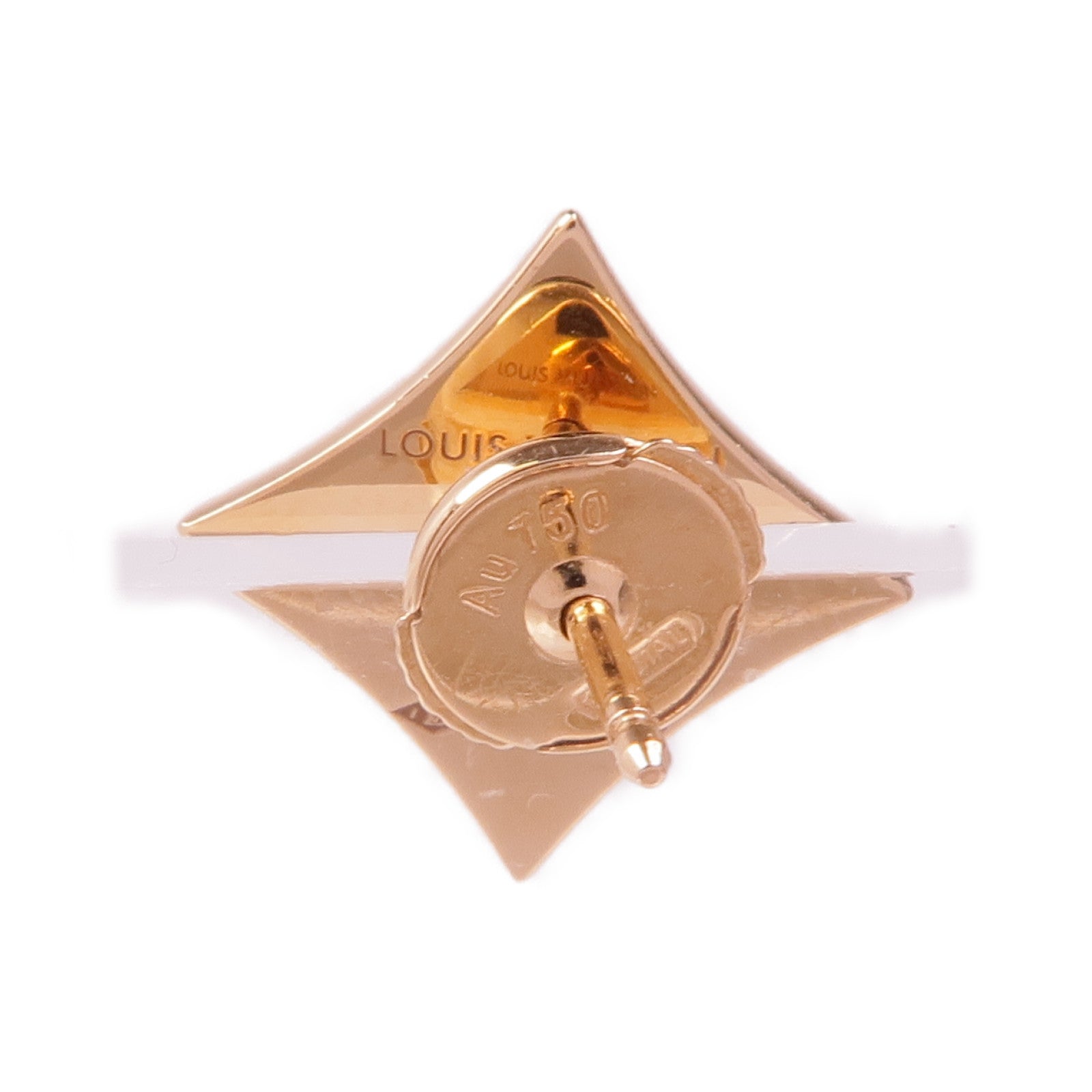 LOUIS VUITTON 18K玫瑰金Color Blossom Star Ear Stud珍珠母貝耳環