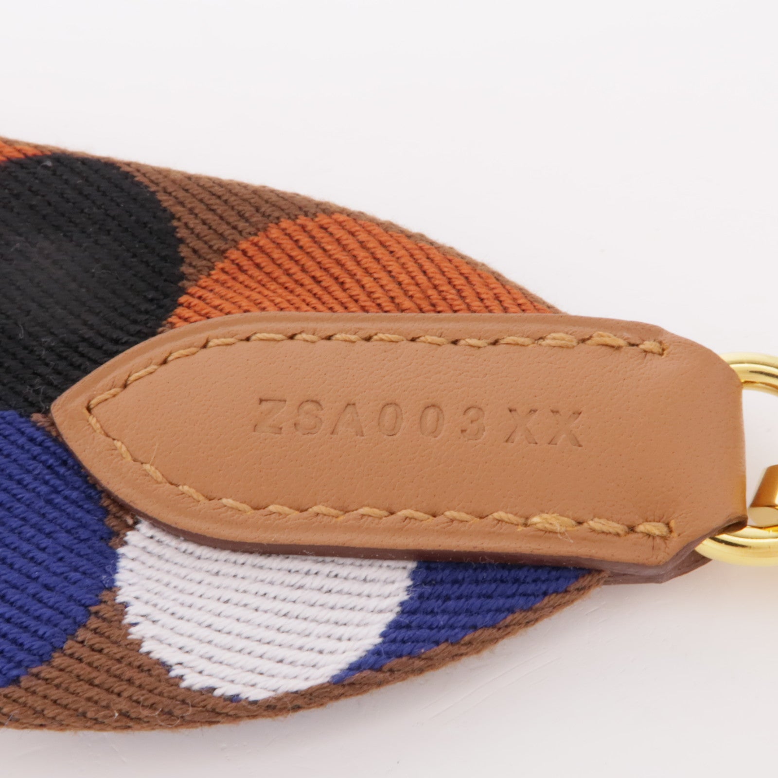 HERMES 帆布Strap金扣肩背帶彩色