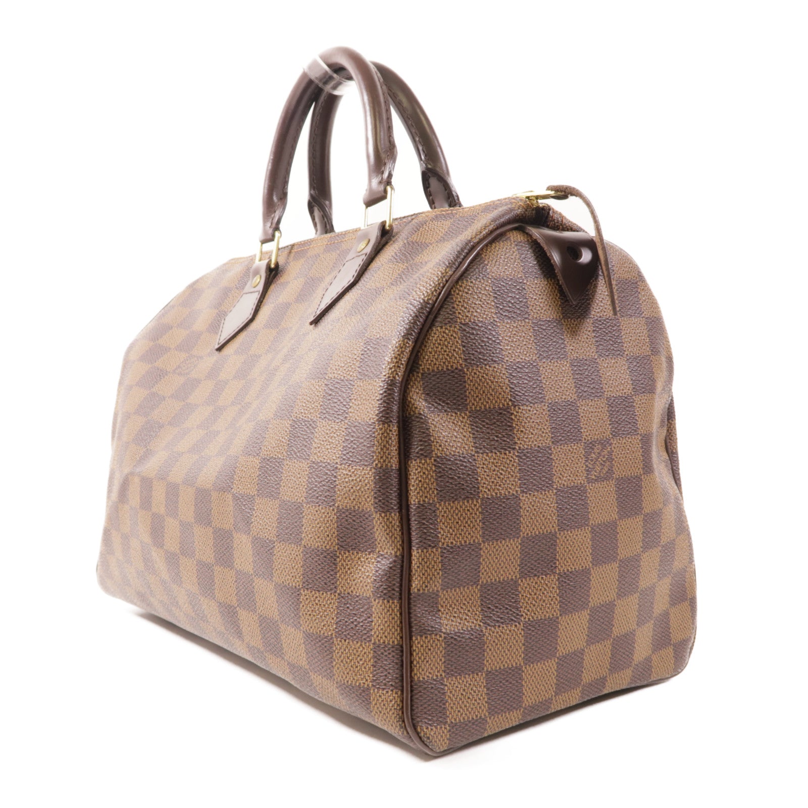 LOUIS VUITTON Damier Speedy 30金扣手挽袋
