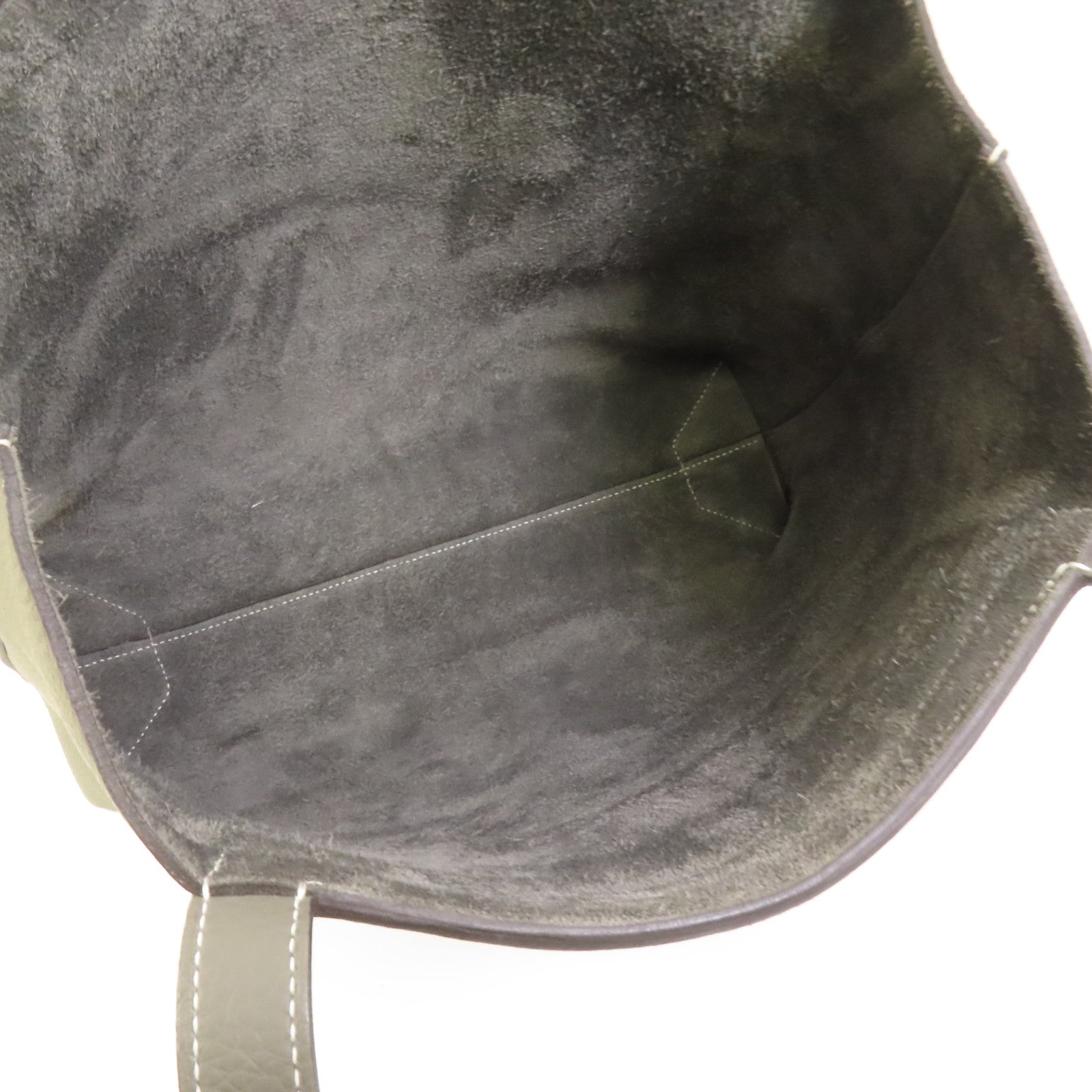 HERMES Clemence皮革Cabasellier 31手挽袋Gris Meyer