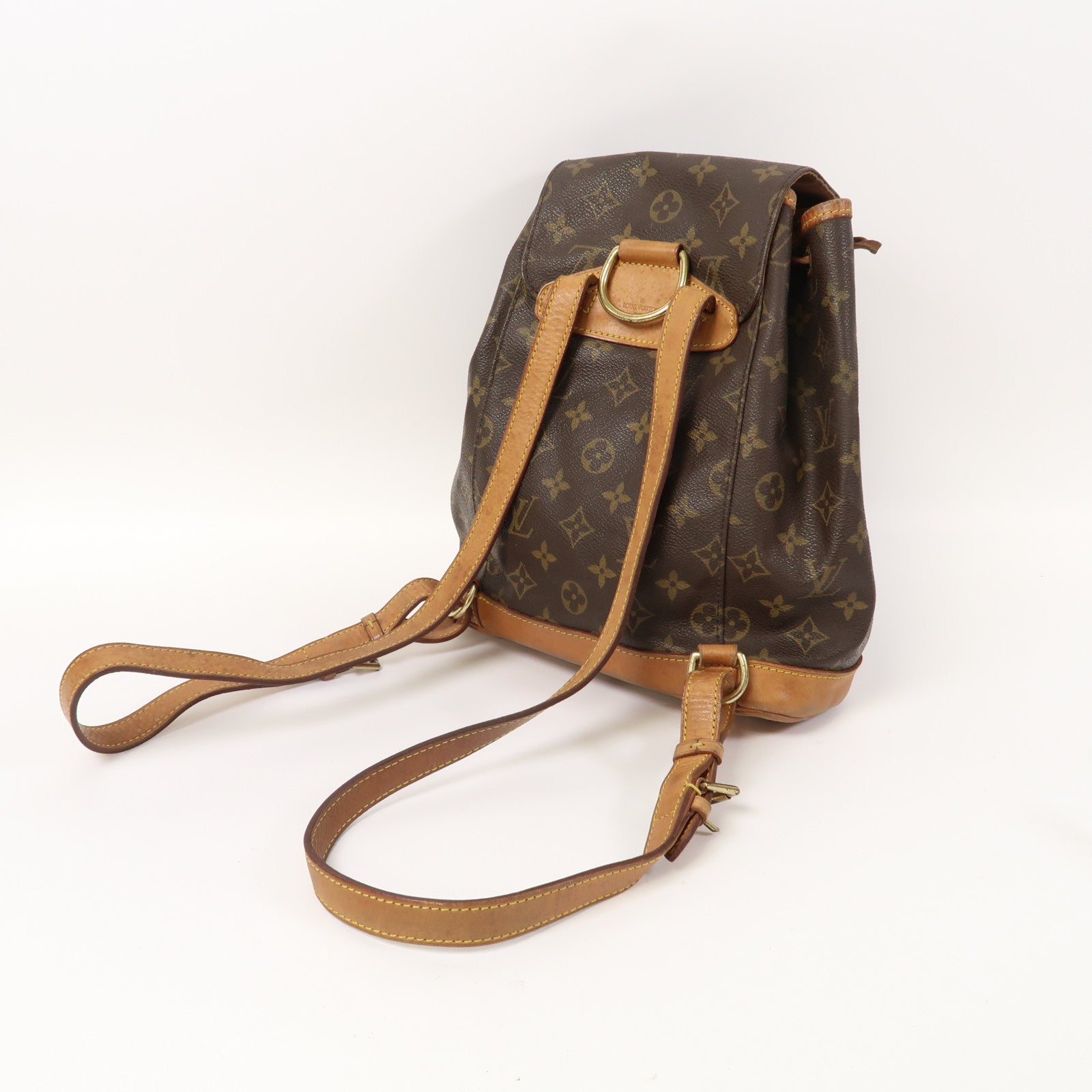 LOUIS VUITTON Monogram Montsouris MM金扣背包啡色