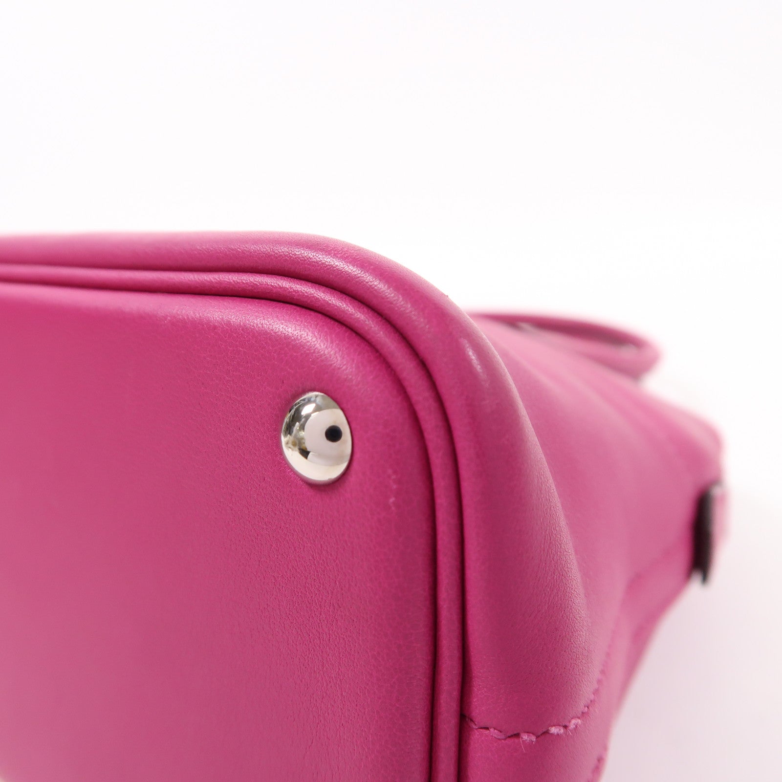 HERMES Swift皮革Bolide 27銀扣手挽肩背兩用袋Rose Pourpre