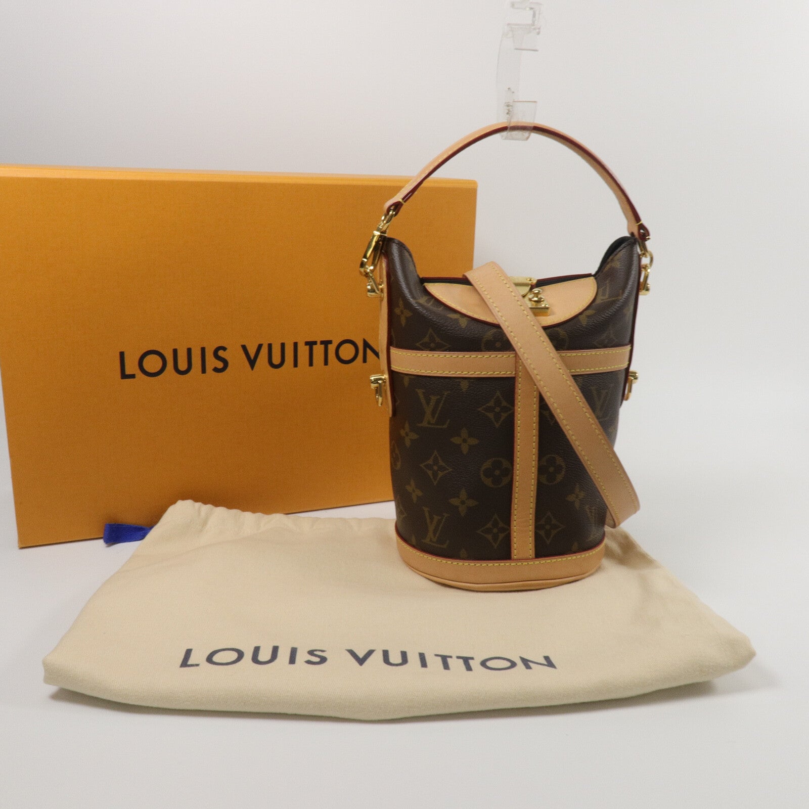 LOUIS VUITTON Monogram Duffle金扣手挽肩背兩用袋棕色