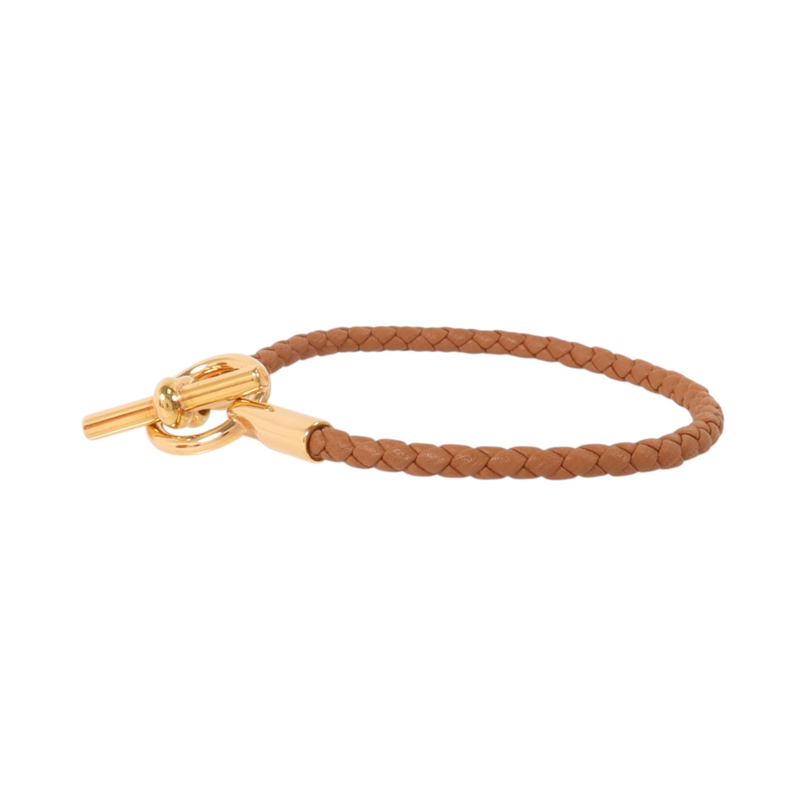 HERMES Swift皮革/金屬Glenan Bracelet金扣手鏈Gold
