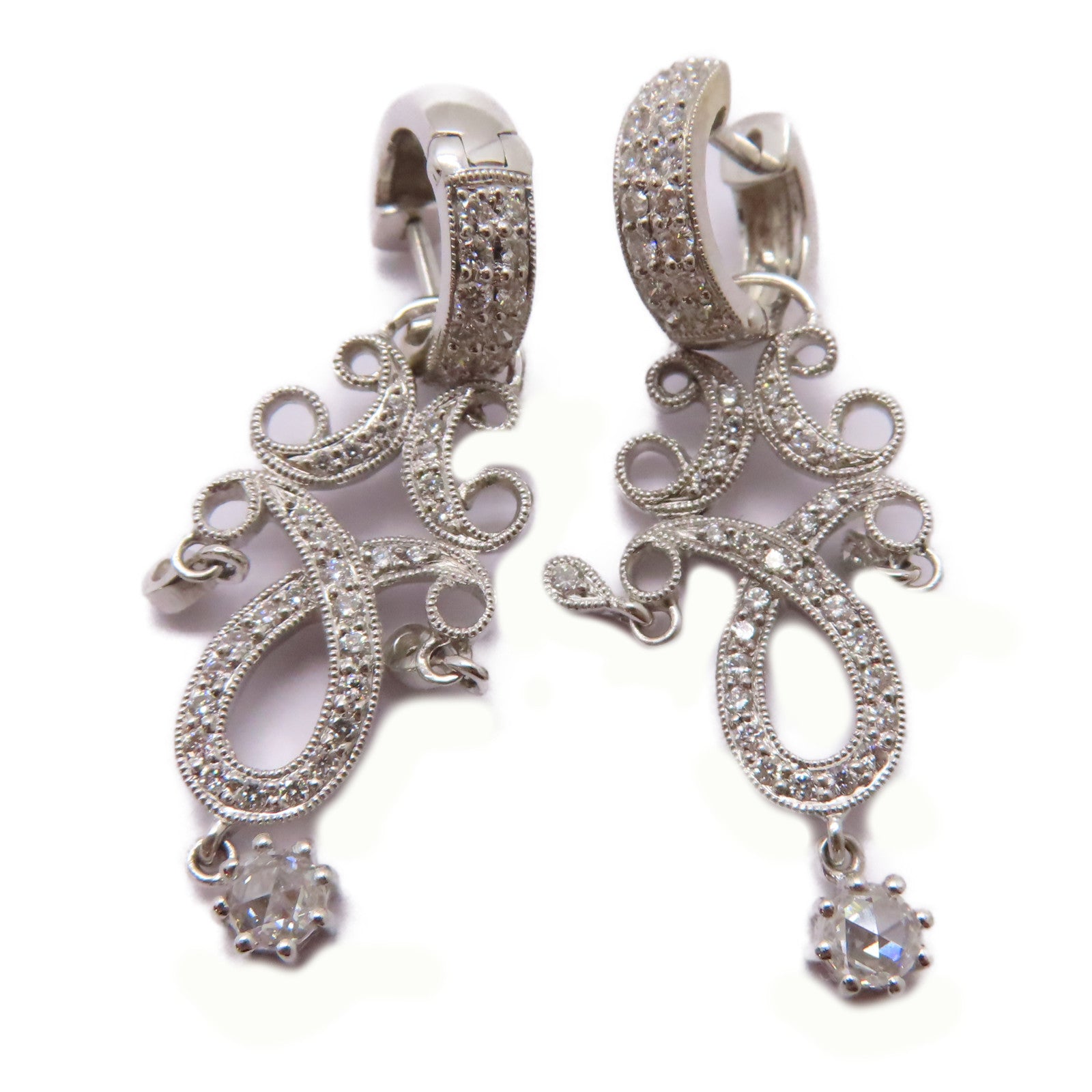 JEWELRY 【激減優惠】18K白金Diamond Earrings 1.20ct/0.52ct鑽石耳環