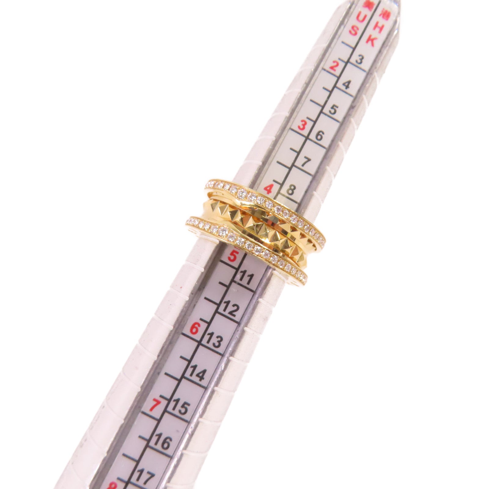 BVLGARI【激減優惠】 18K黃金/z鑽石B.Zero1 Rock Diamond Ring戒指US#4.5/#49