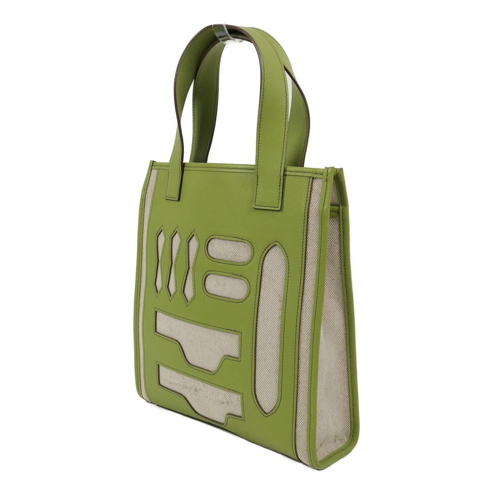 HERMES 帆布Petit H Skeleton Vertical PM Tote手挽袋