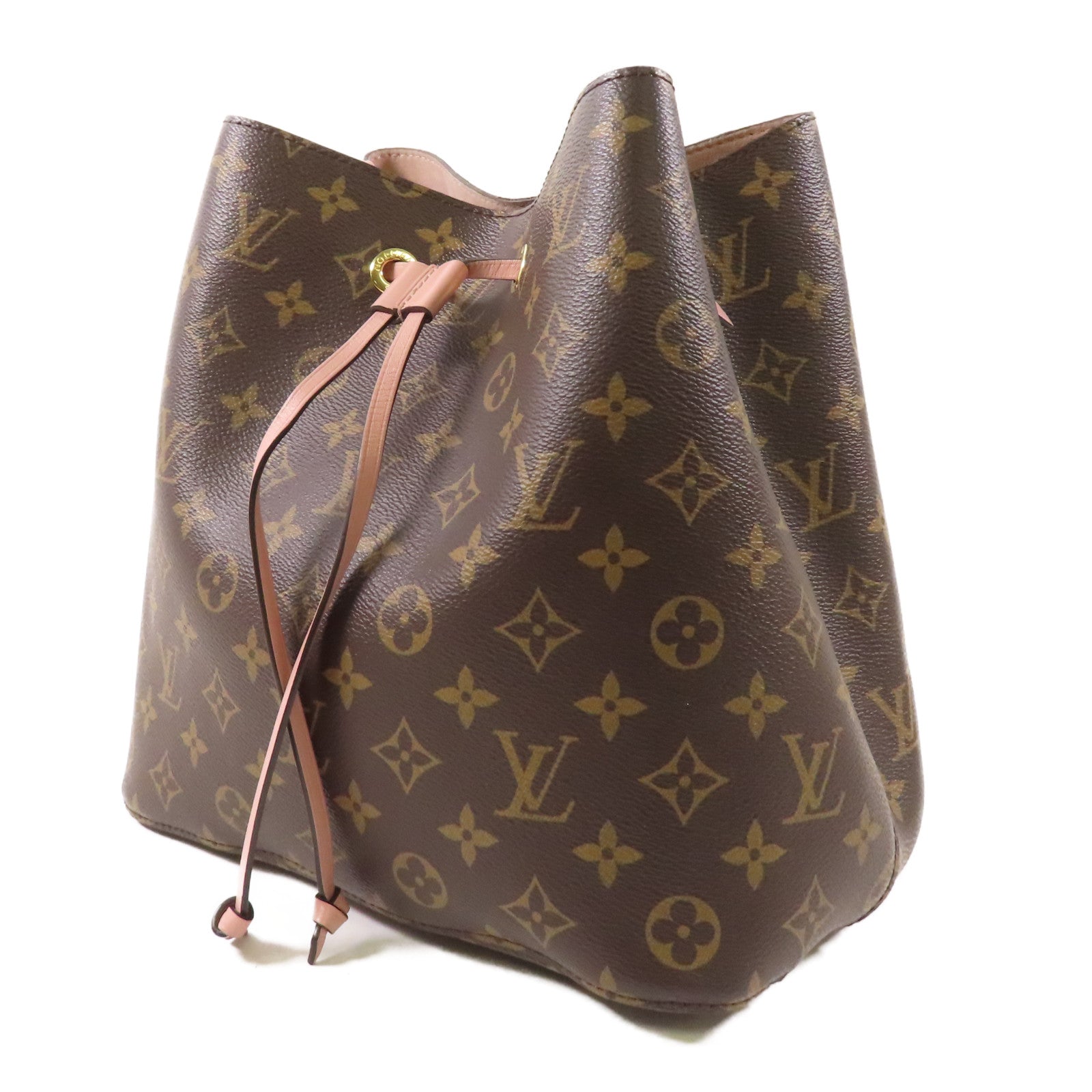 LOUIS VUITTON Monogram Neo Noe金扣手挽肩背兩用袋棕色/粉紅色