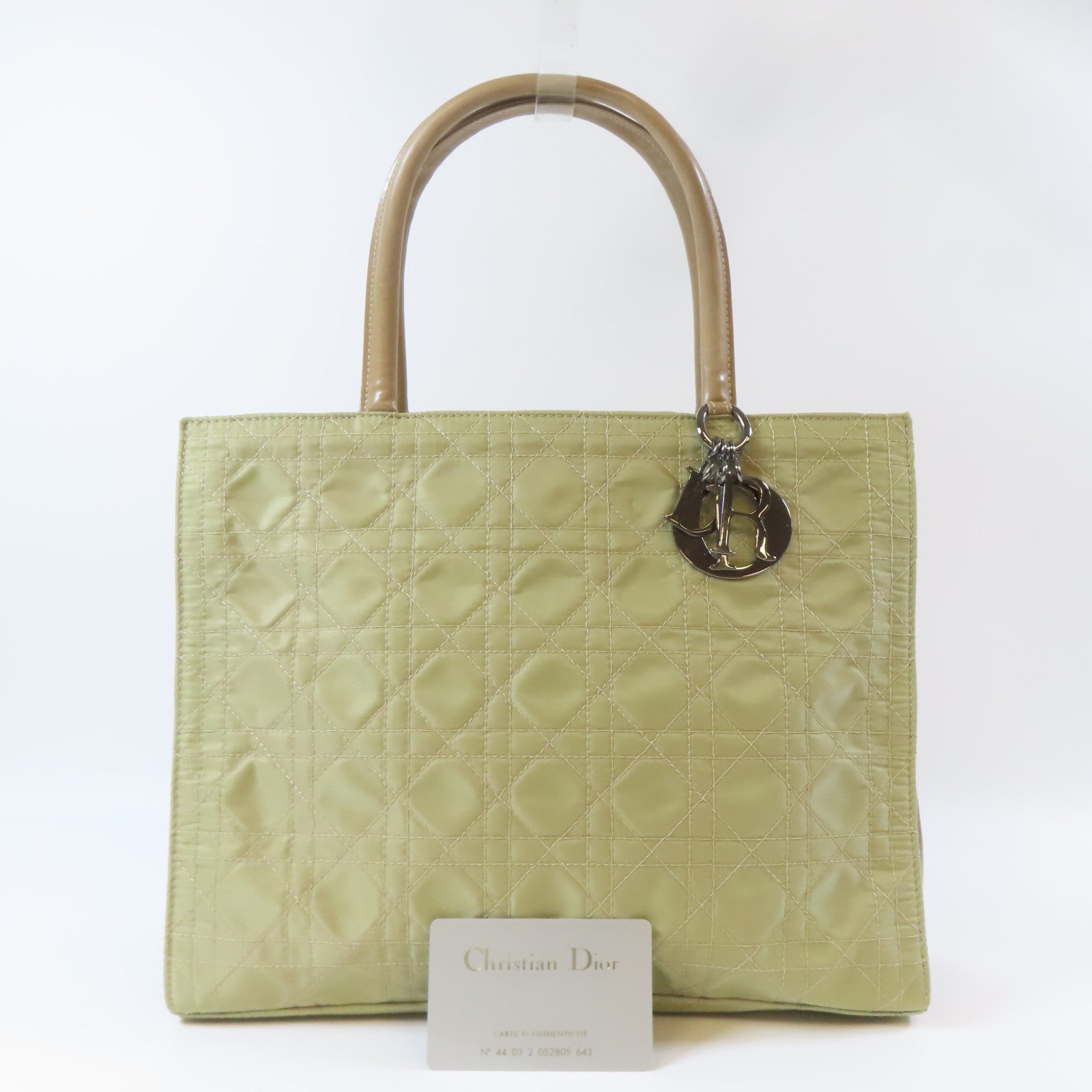 Dior 尼龍Hand Bag銀扣手挽袋卡其色