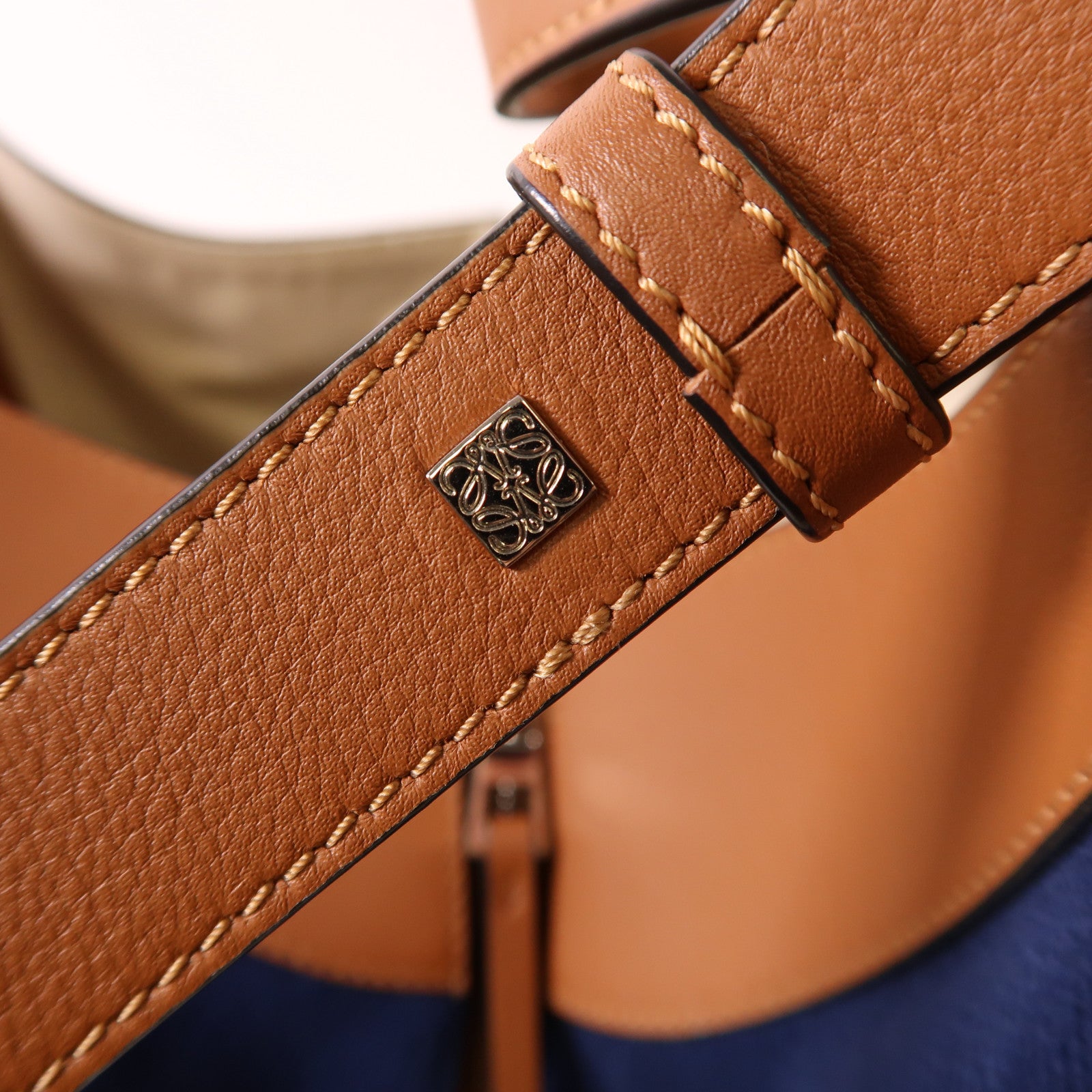 LOEWE SHW Hammock Shoulder Bag Canvas Leather