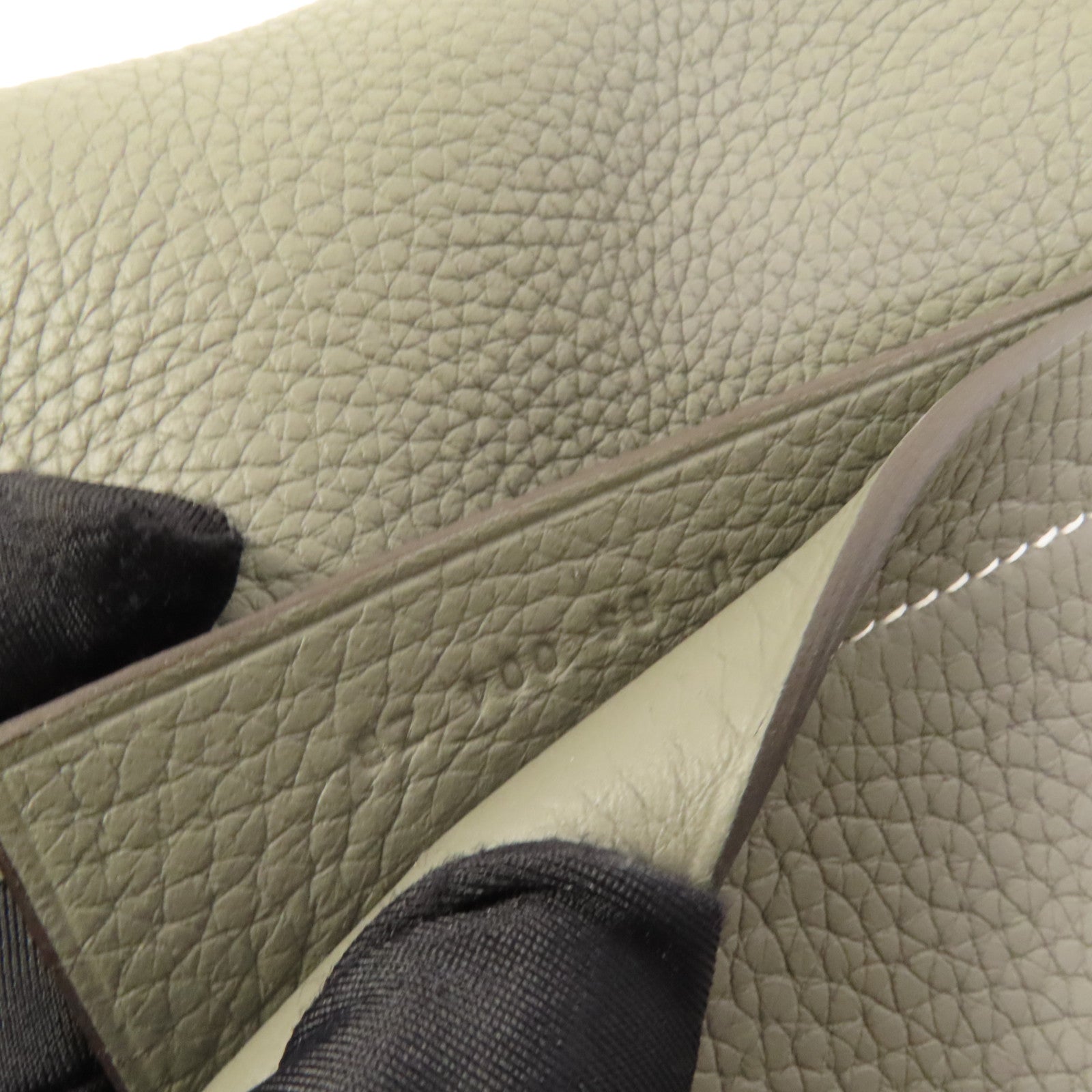 HERMES Clemence皮革Cabasellier 31手挽袋Gris Meyer