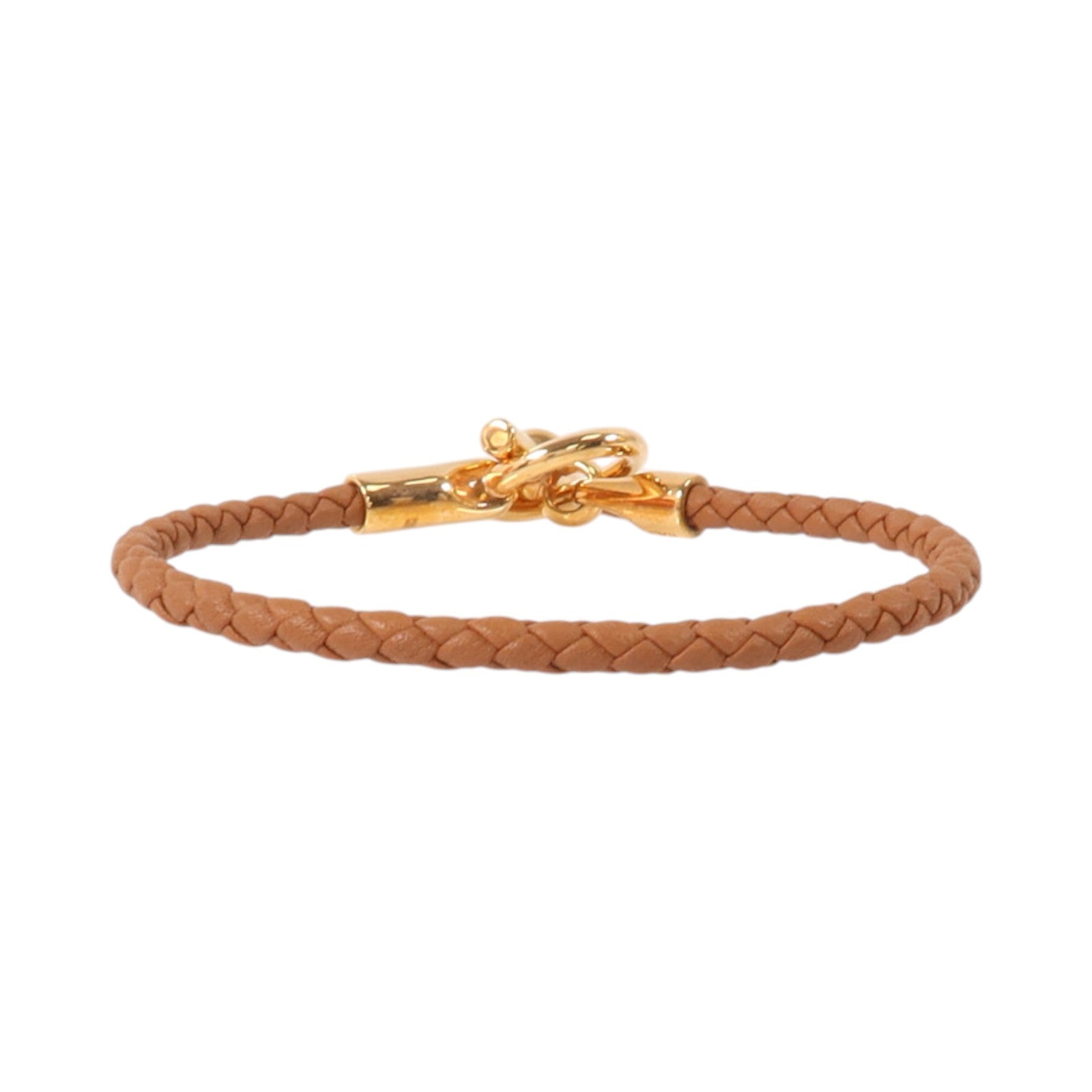 HERMES Swift皮革/金屬Glenan Bracelet金扣手鏈Gold