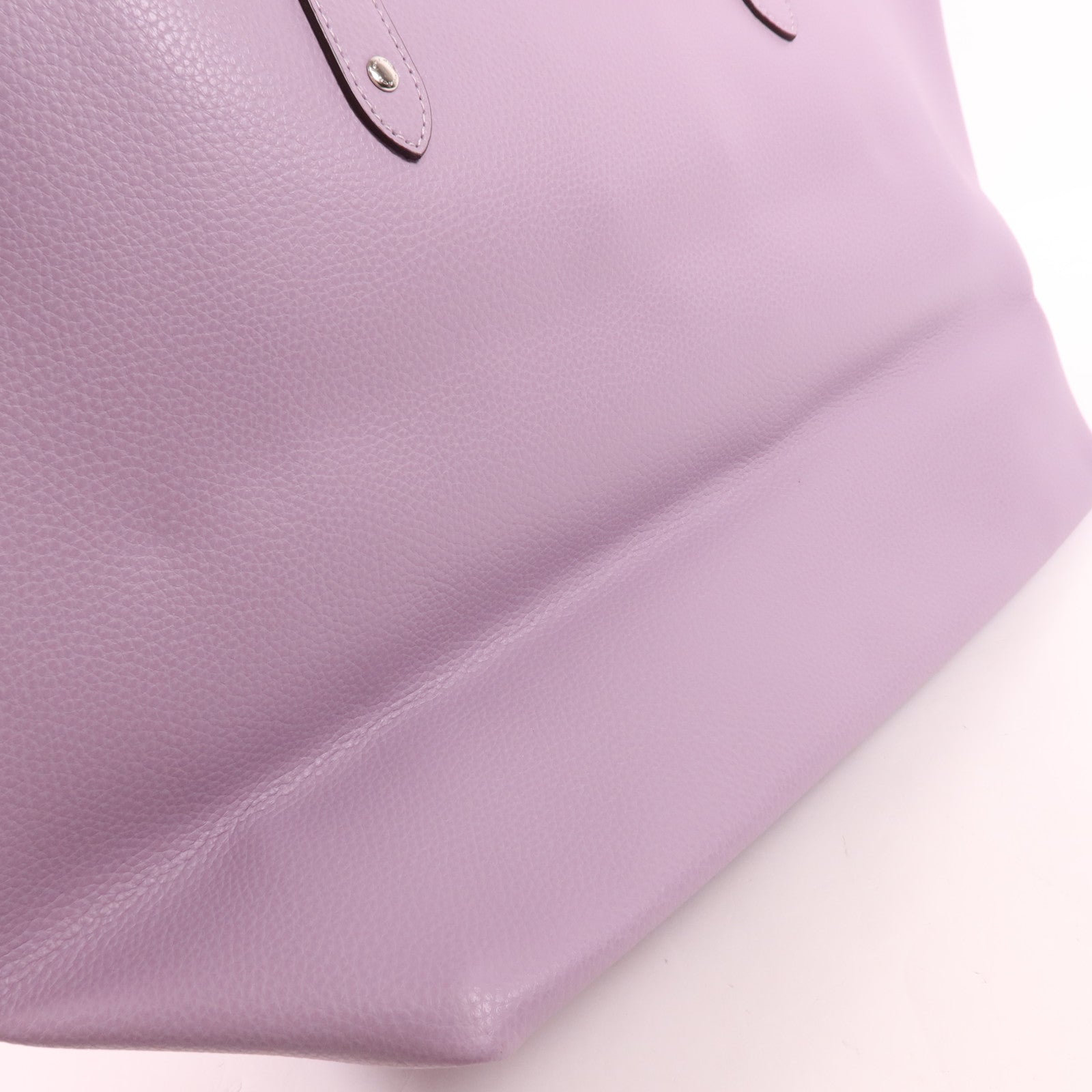 COACH 牛皮皮革Tote Bag銀扣肩背袋