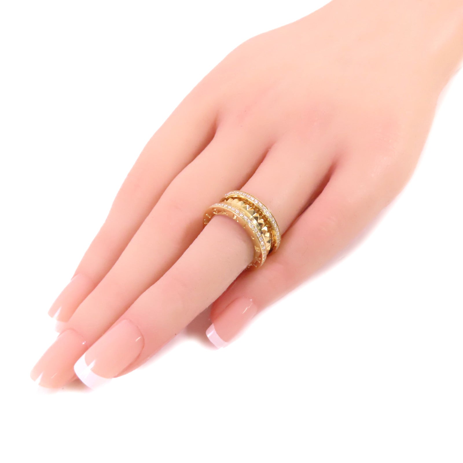 BVLGARI【激減優惠】 18K黃金/z鑽石B.Zero1 Rock Diamond Ring戒指US#4.5/#49
