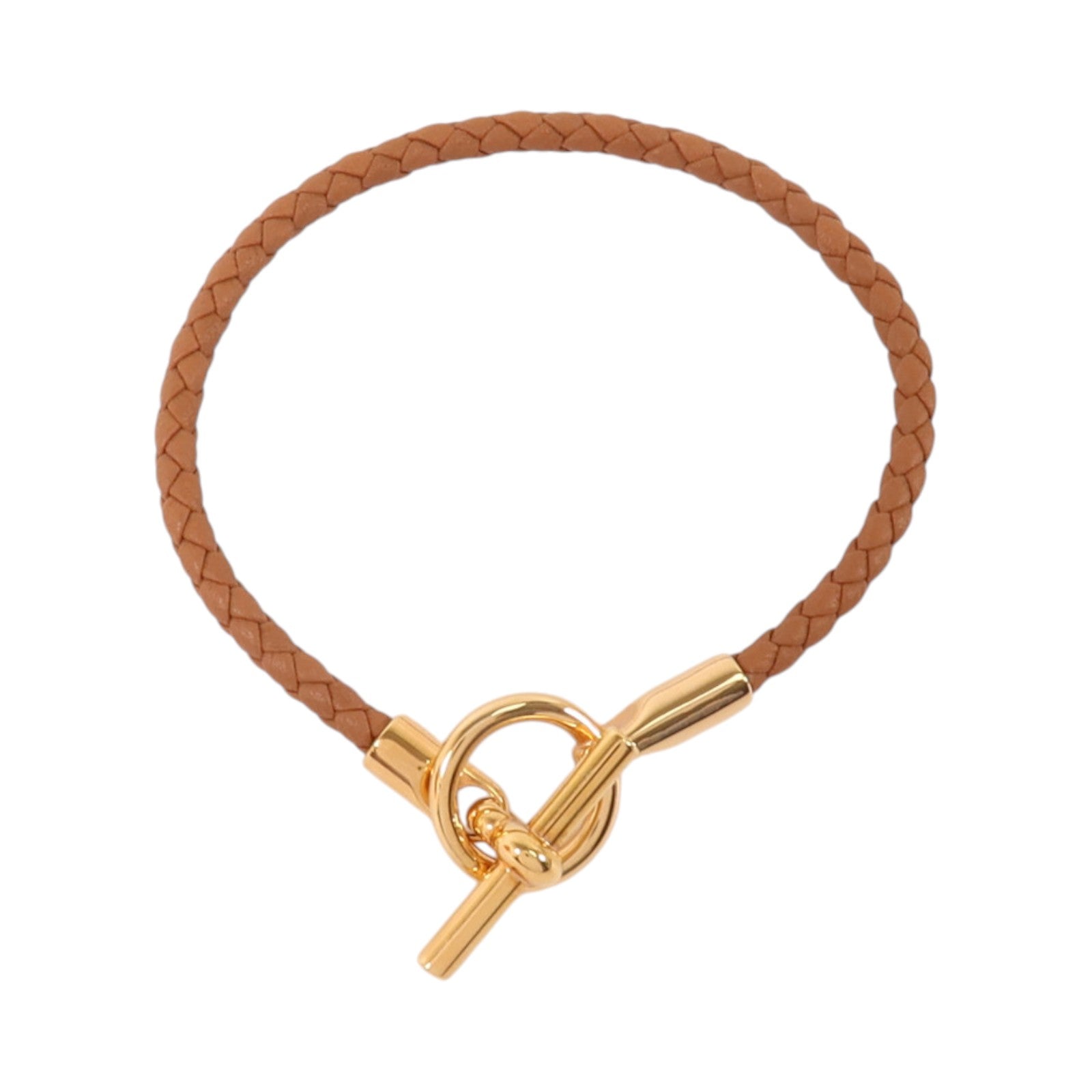 HERMES Swift皮革/金屬Glenan Bracelet金扣手鏈Gold