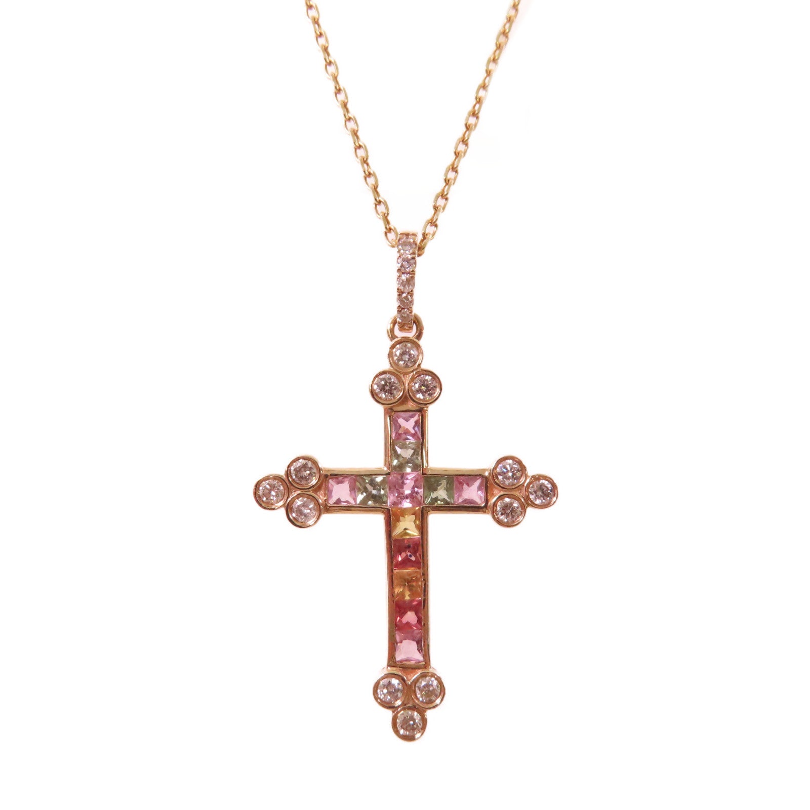 JEWELRY **【激減優惠】18K黃金/0.97ct彩色藍寶石/0.35ct鑽石Sapphire Diamond Necklace項鏈