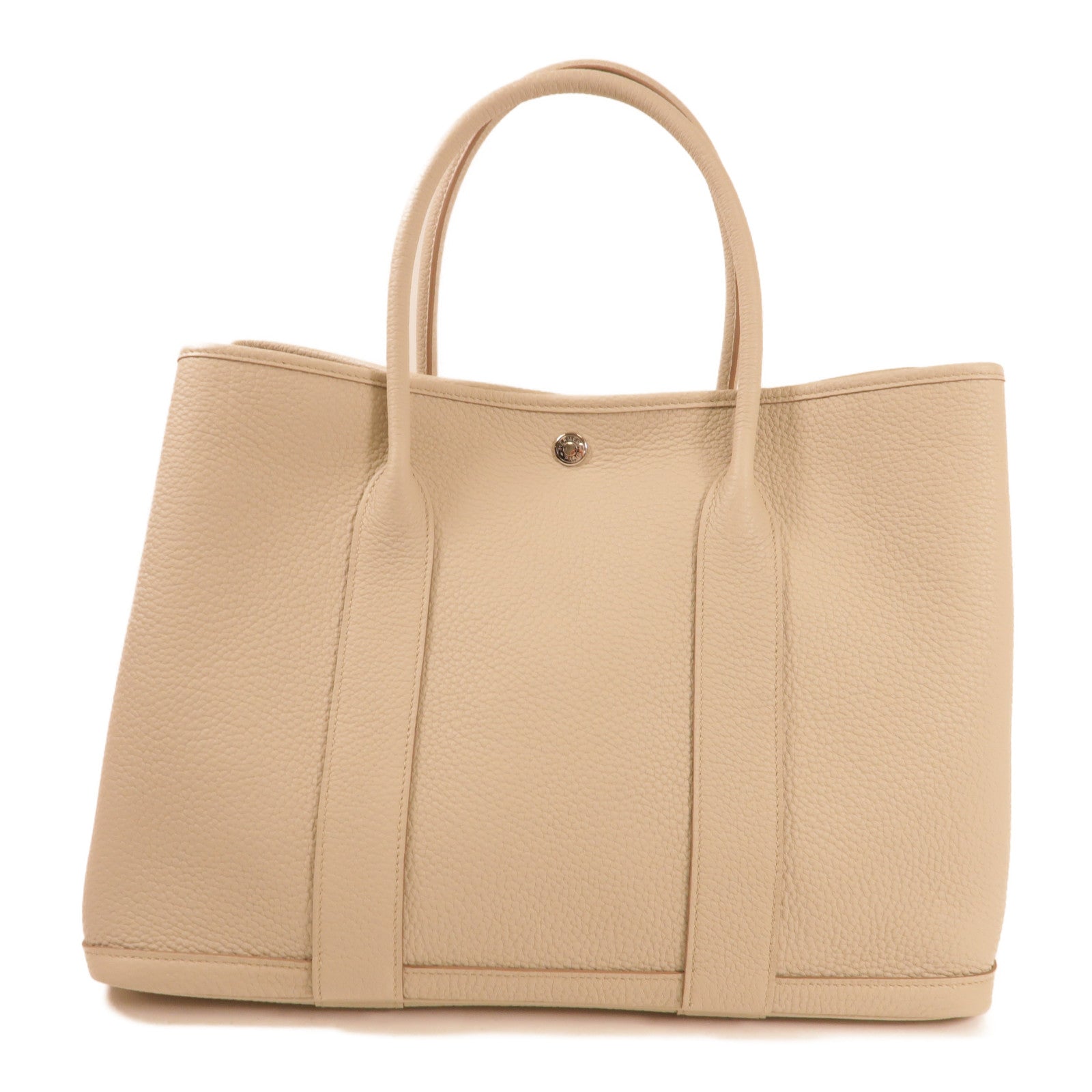 HERMES Negonda皮革Garden Party PM銀扣手挽袋Beton