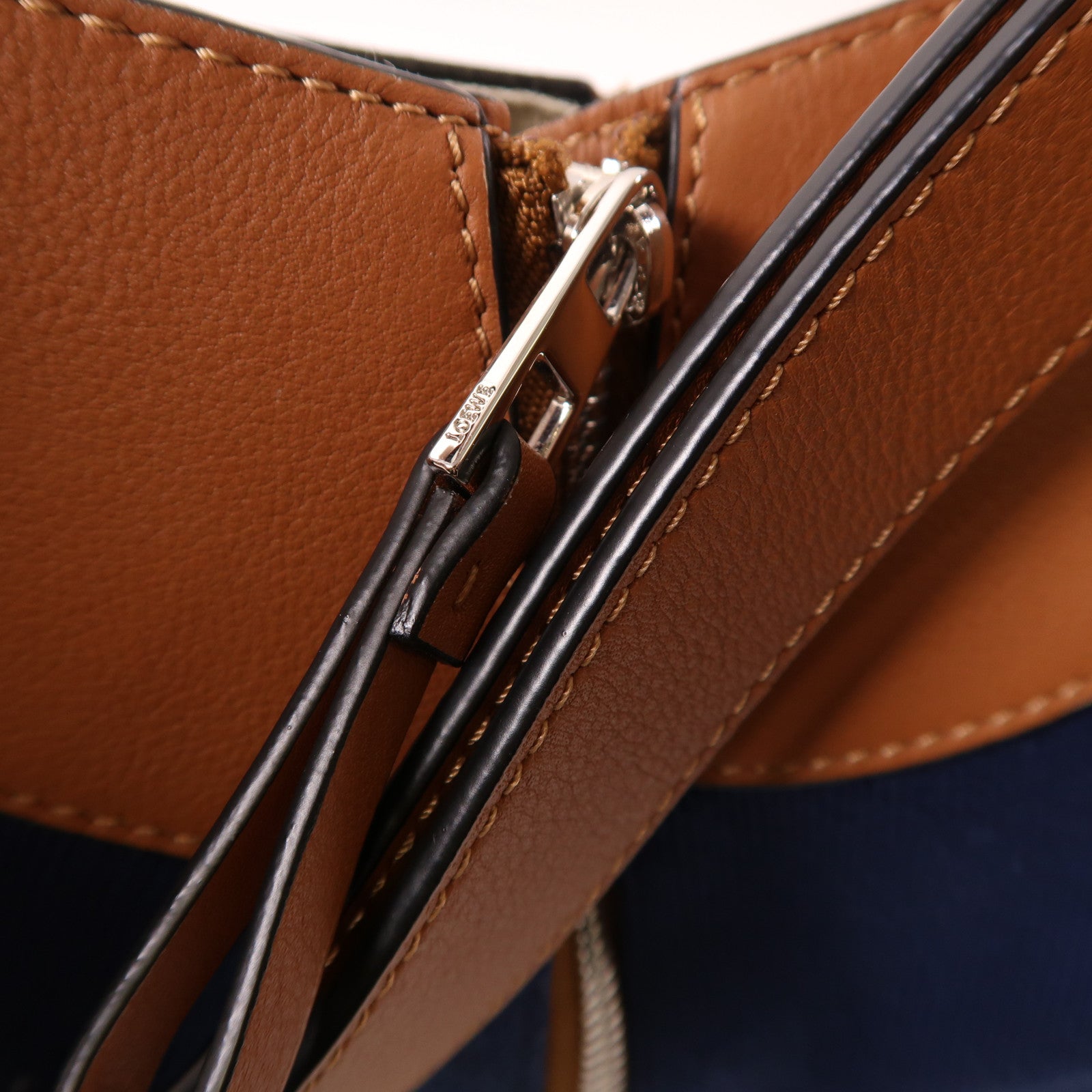 LOEWE SHW Hammock Shoulder Bag Canvas Leather