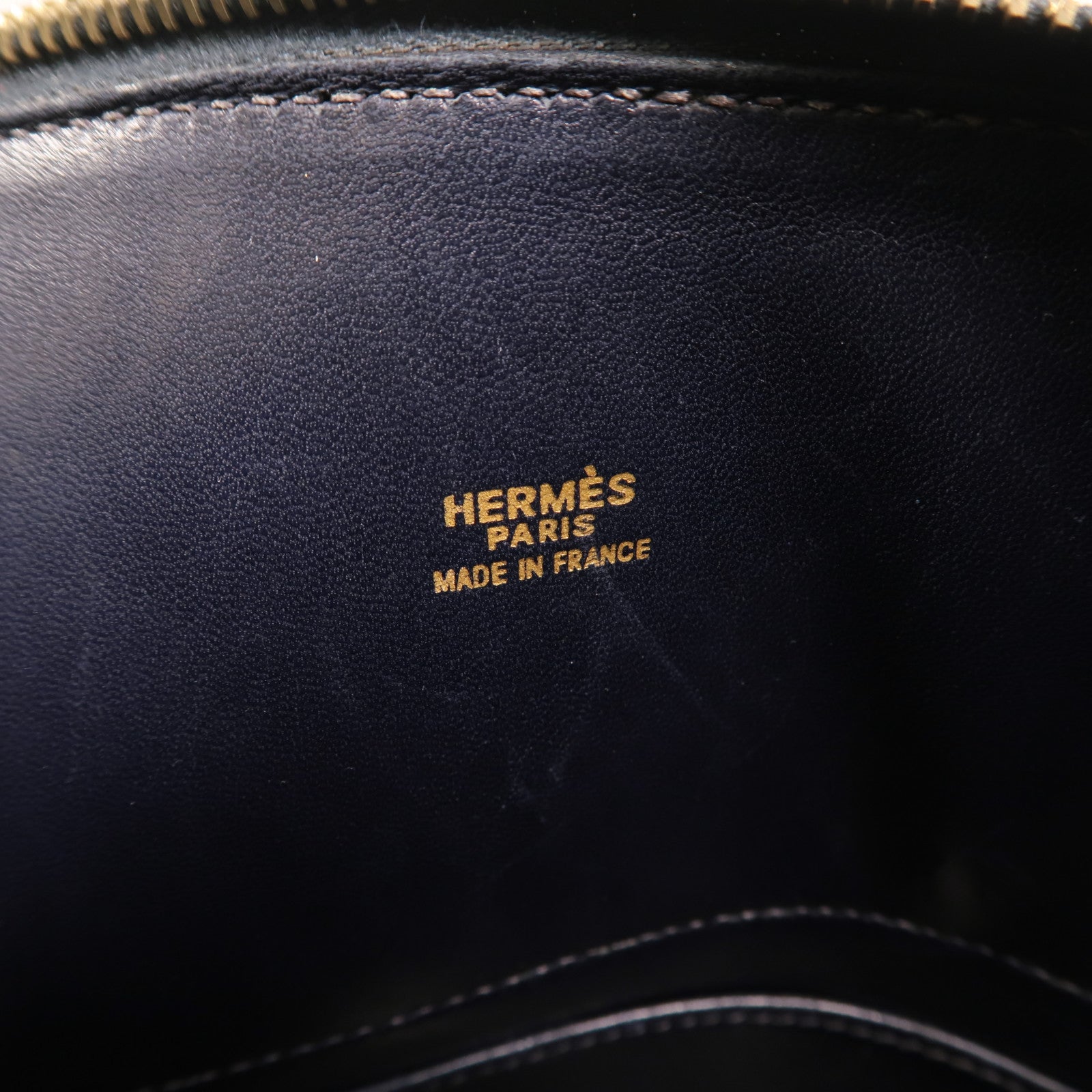 HERMES Chevre皮革Bolide 31金扣手挽肩背兩用袋Blue Marine