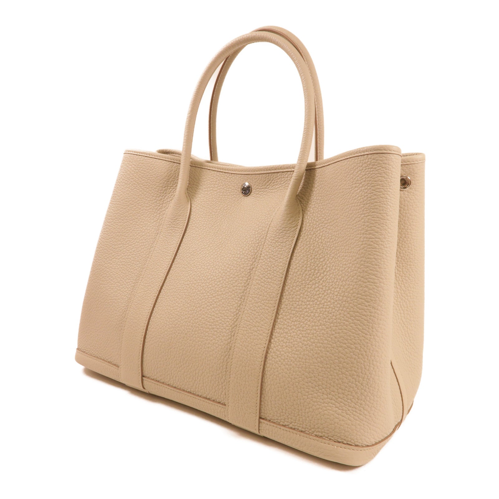 HERMES Negonda皮革Garden Party PM銀扣手挽袋Beton