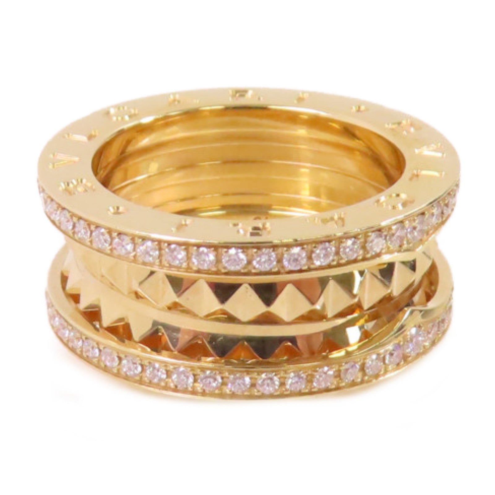 BVLGARI【激減優惠】 18K黃金/z鑽石B.Zero1 Rock Diamond Ring戒指US#4.5/#49
