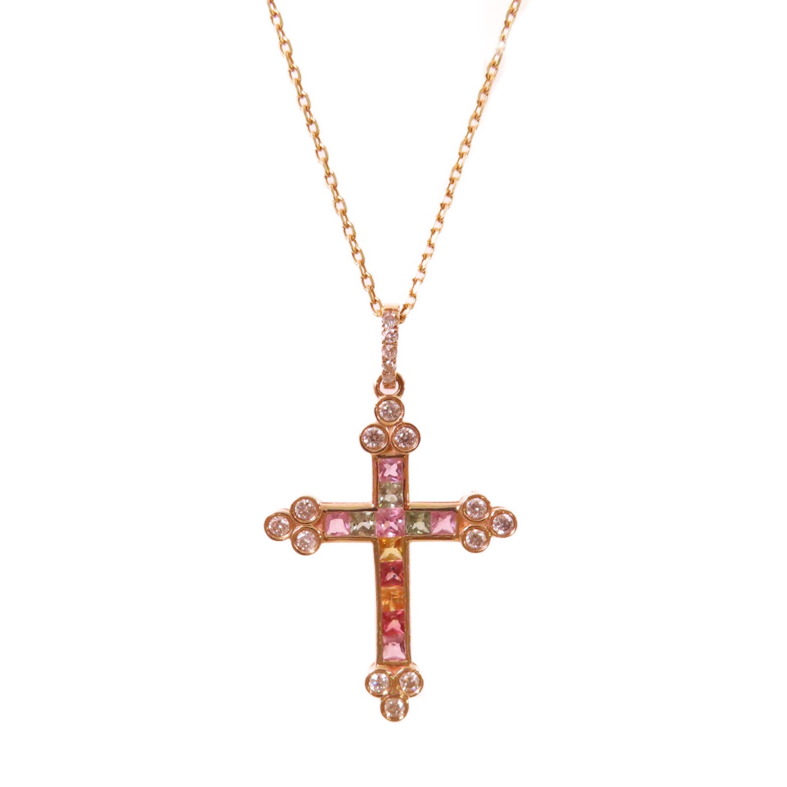 JEWELRY **【激減優惠】18K黃金/0.97ct彩色藍寶石/0.35ct鑽石Sapphire Diamond Necklace項鏈