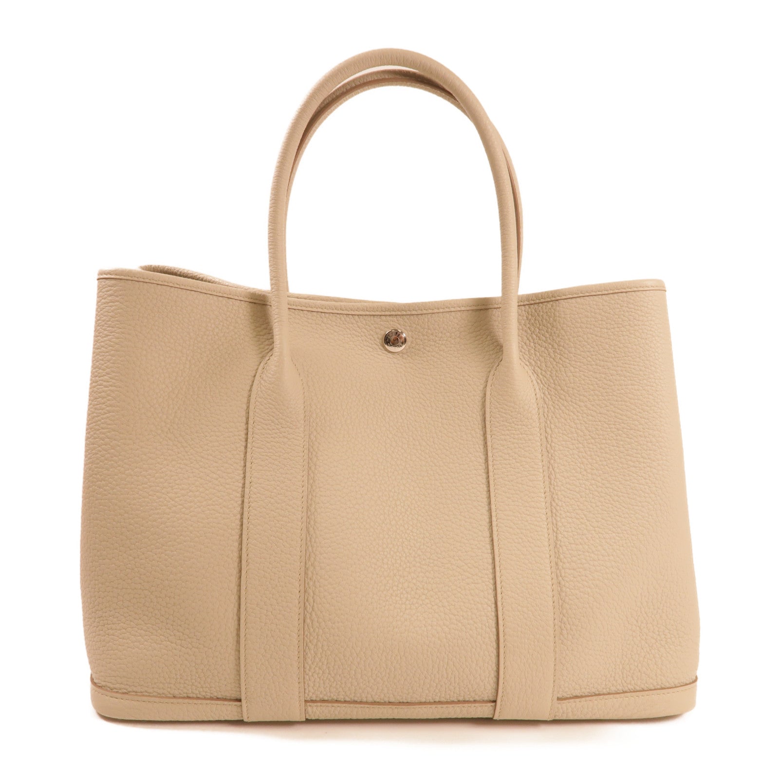 HERMES Negonda皮革Garden Party PM銀扣手挽袋Beton