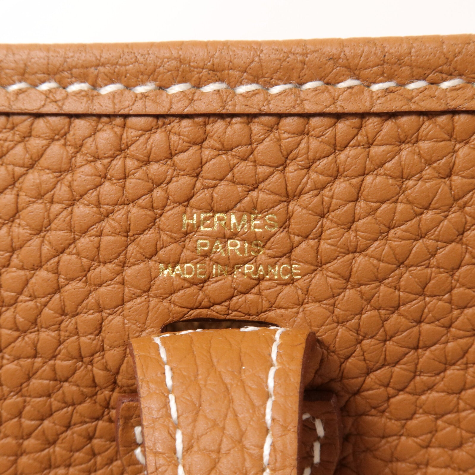 HERMES Clemence皮革Evelyne TPM肩背袋Gold