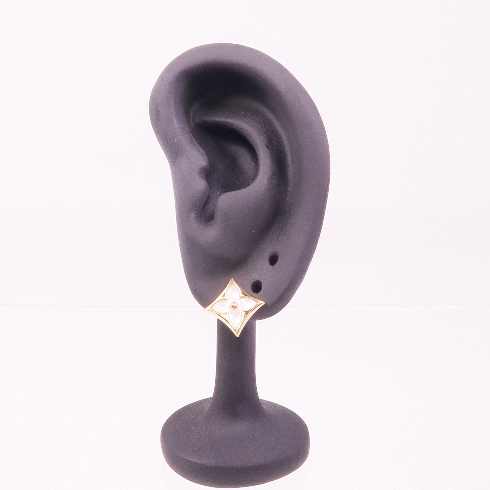 LOUIS VUITTON 18K玫瑰金Color Blossom Star Ear Stud珍珠母貝耳環