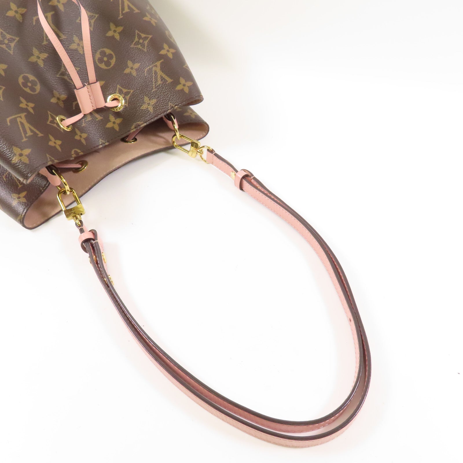 LOUIS VUITTON Monogram Neo Noe金扣手挽肩背兩用袋棕色/粉紅色