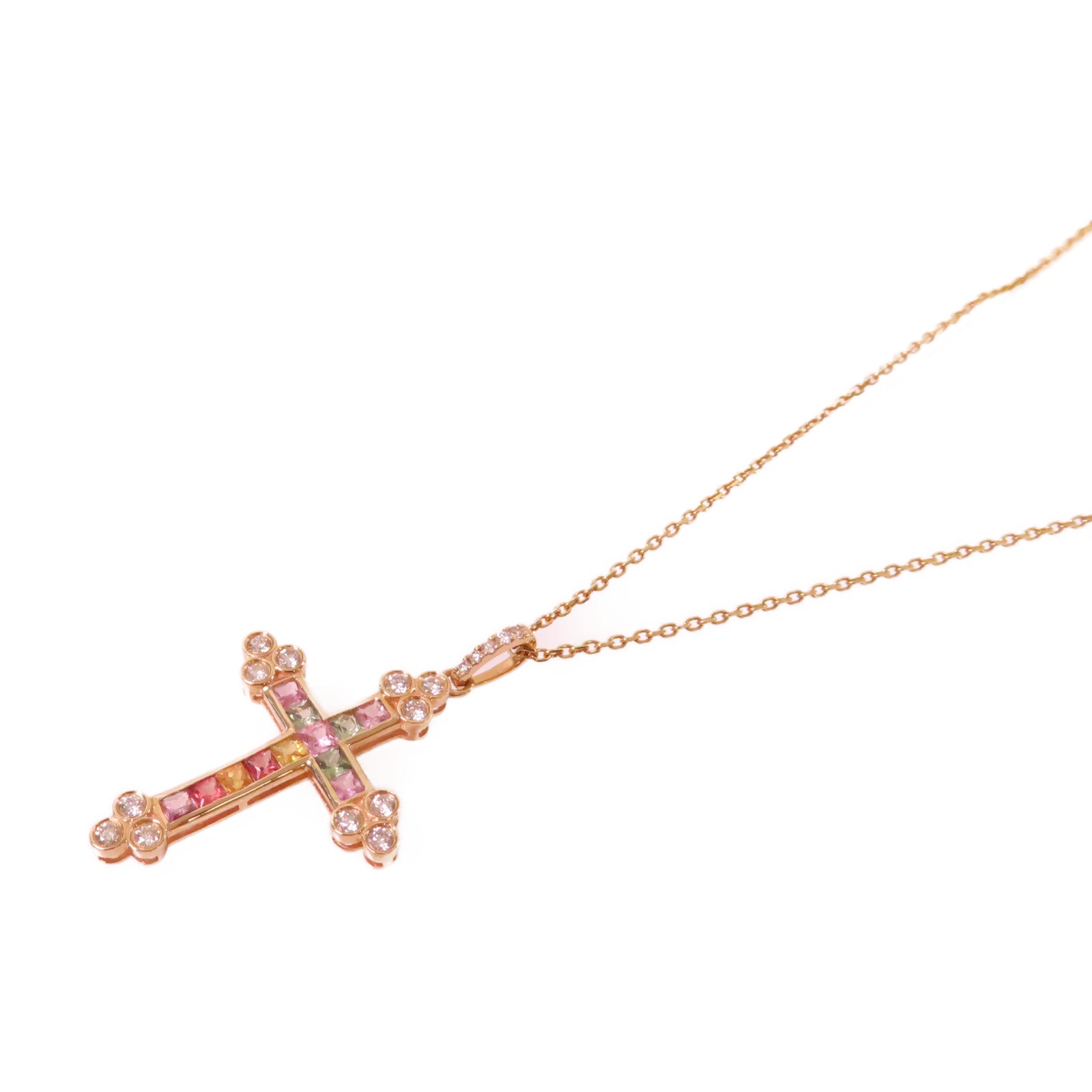 JEWELRY **【激減優惠】18K黃金/0.97ct彩色藍寶石/0.35ct鑽石Sapphire Diamond Necklace項鏈